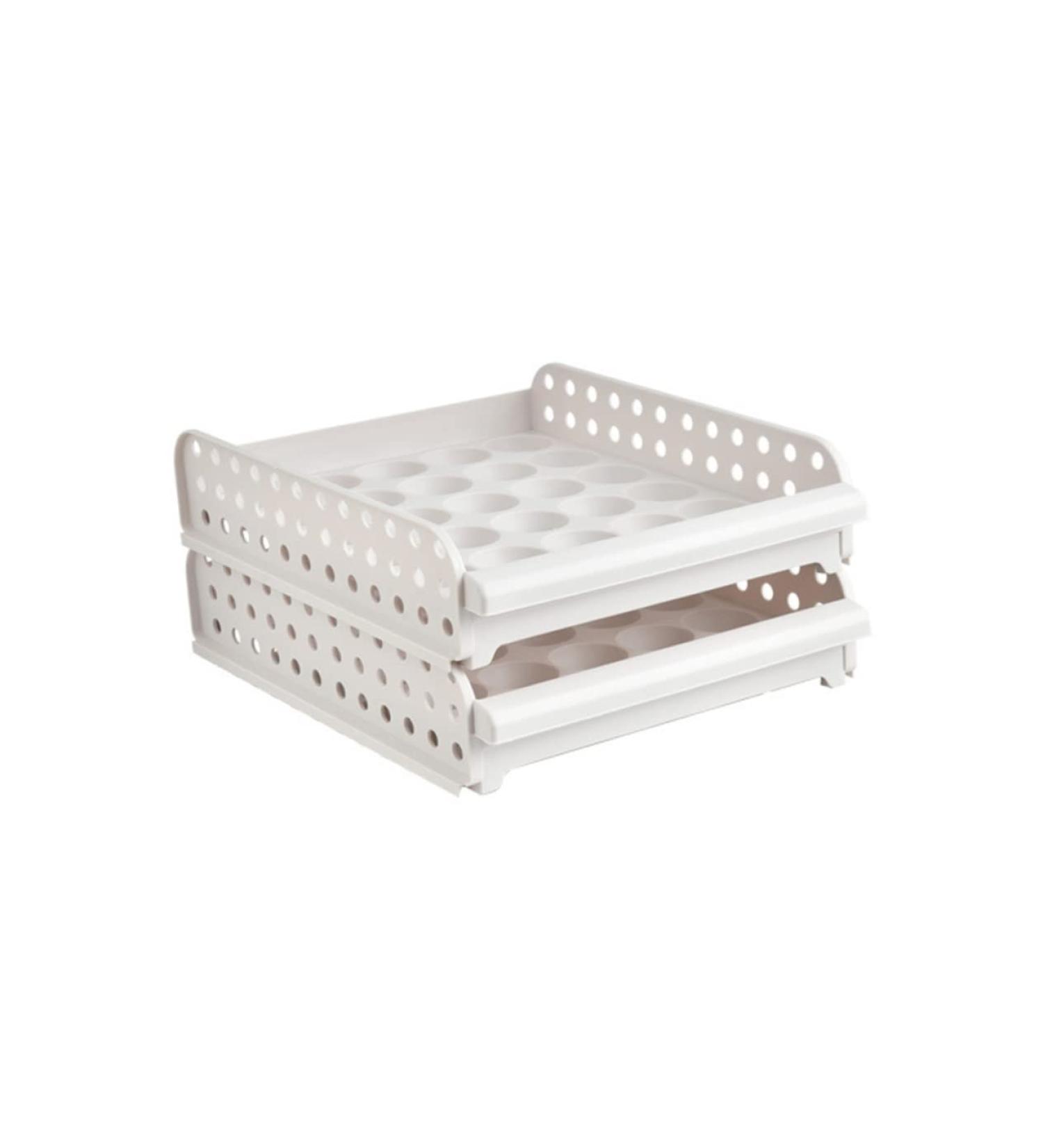 Angoily Box 30 Egg Container Egg Carton Egg Tray with Lid Stackable Egg Holders Drawer Storage Box At Home As Shown 33X26.5X14.3cm - Buy Online on GoSupps.com