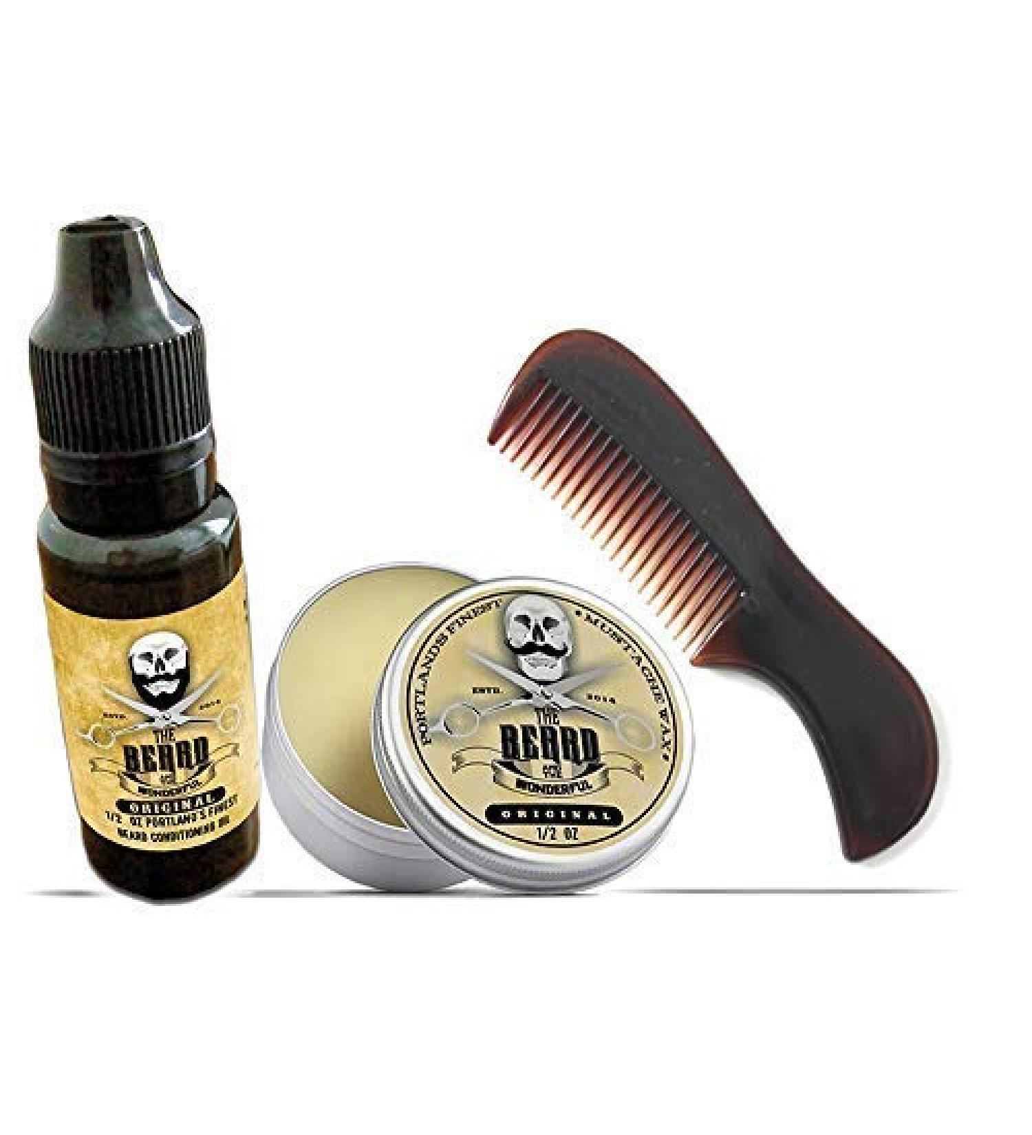 Moustache Wax Beard Oil & Pocket size mini comb for top facial hair care for a Soft & Healthy Beard Beard Softener for Men Beard Growth Improve Hair Growth Natural Ingredients Unscented - Buy Online on GoSupps.com