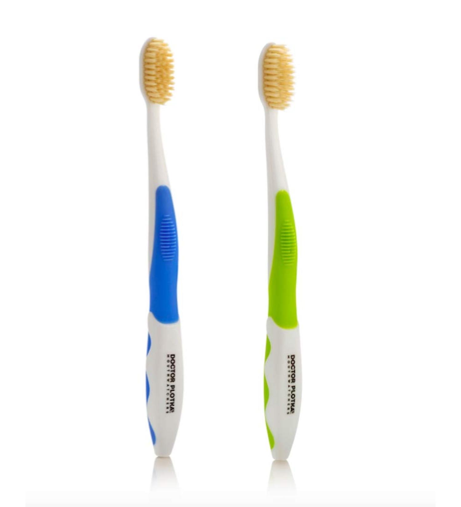 Doctor Plotka's Mouthwatchers Manual Toothbrushes - 2 Count, Floss Bristle Silver - Adult Clean Teeth - Buy Online on GoSupps.com