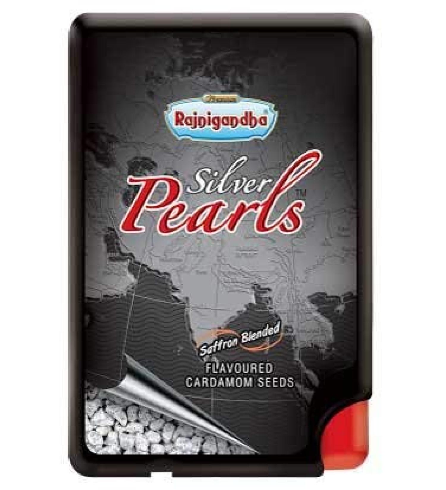 Rajnigandha Silver Pearls Saffron Blended Flavored Cardamom Seed Mouth Freshner