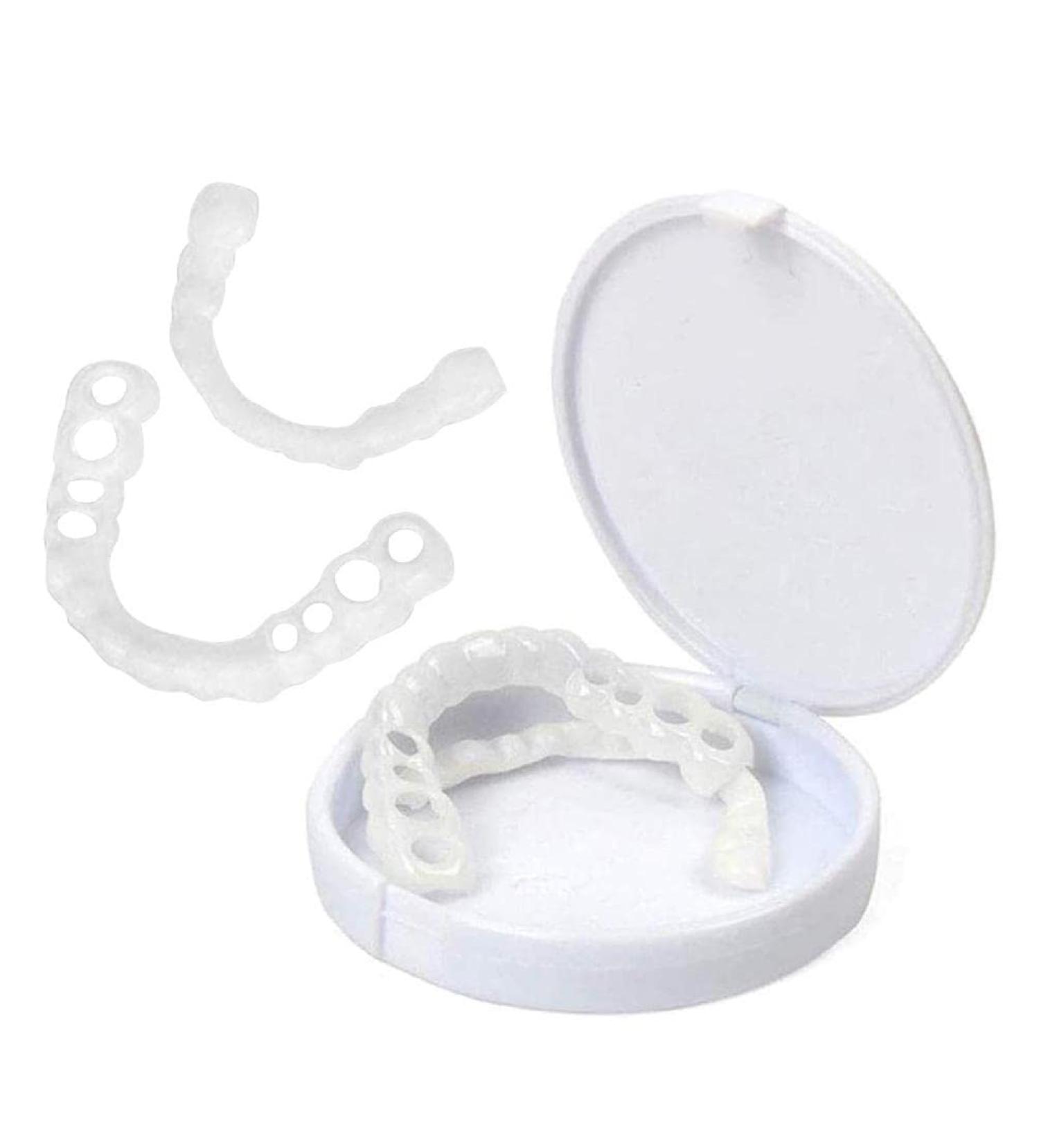 Pair Snap-On Teeth Veneers for Men & Women | Perfect Fake Tooth Denture Kit for a Confident Smile - Buy Online on GoSupps.com