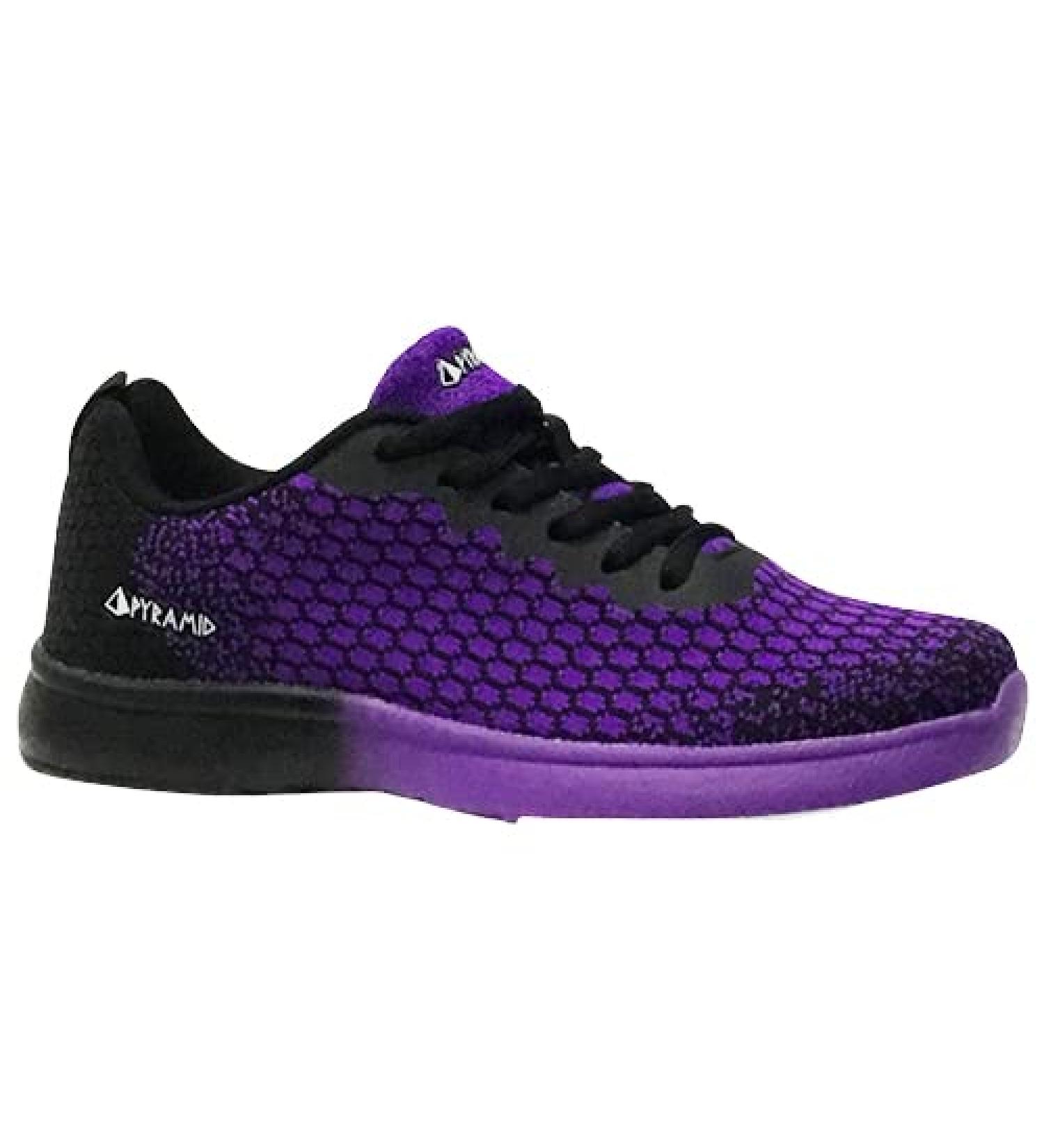 Pyramid Women's Path Lite Bowling Shoes 7.5 Black/Purple - Seamless Mesh Design - Buy Online on GoSupps.com