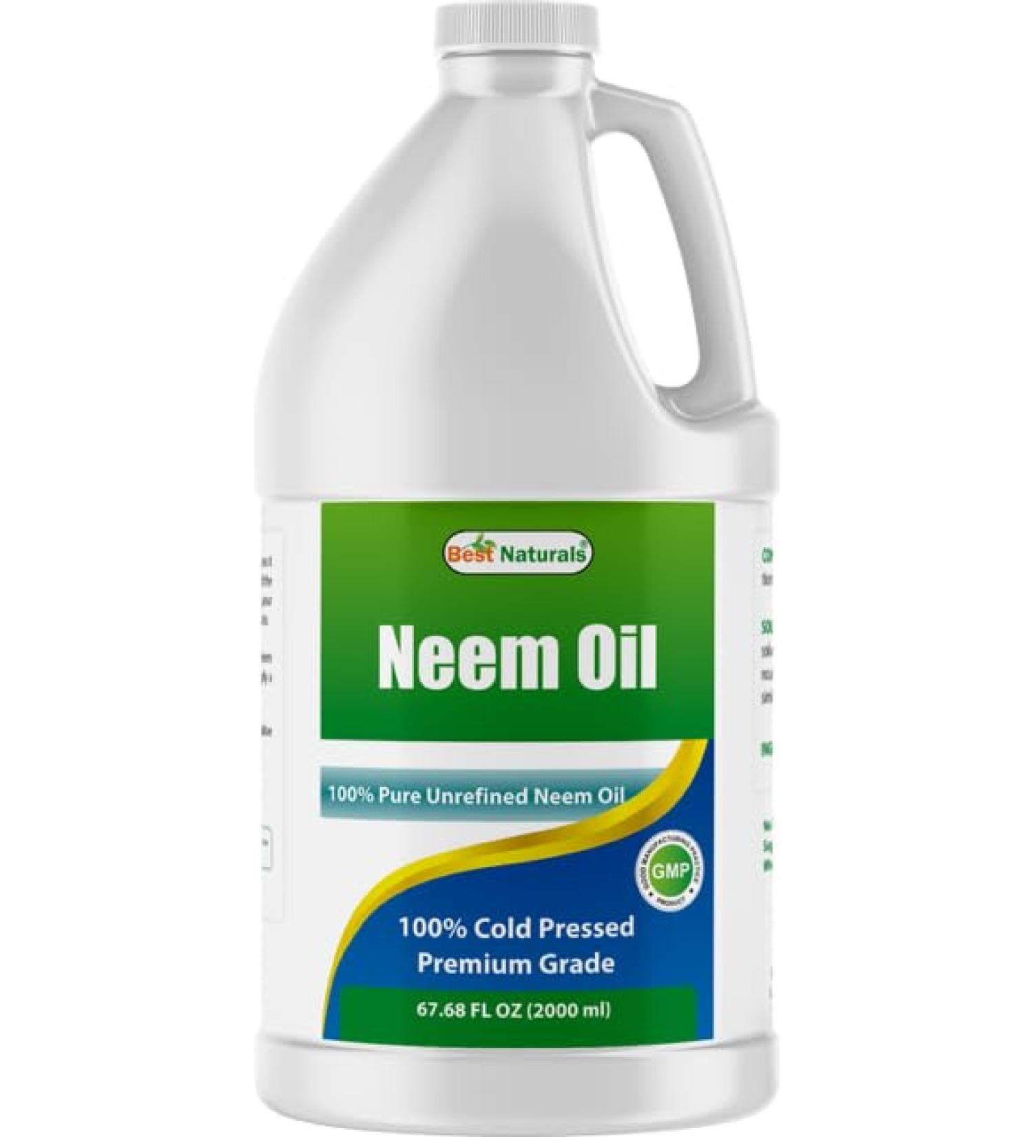 Best Naturals 100% Pure Neem Oil 100% Cold Pressed and Unrefined - 68 OZ (2000 ML) - Buy Online on GoSupps.com