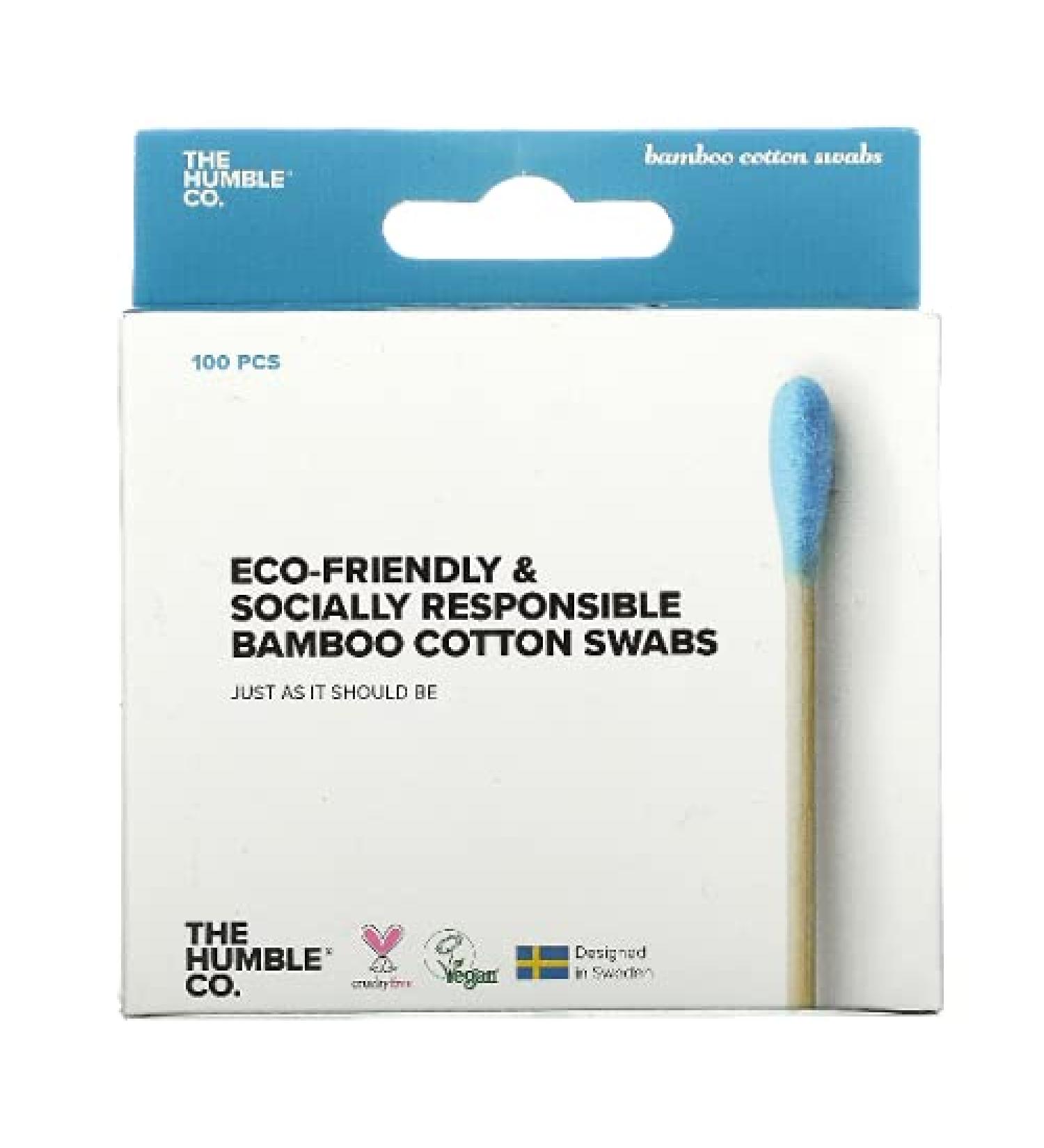 The Humble Co Cotton Buds - Eco-Friendly Bamboo Blue - 100 Pack for Safe Use - Buy Online on GoSupps.com