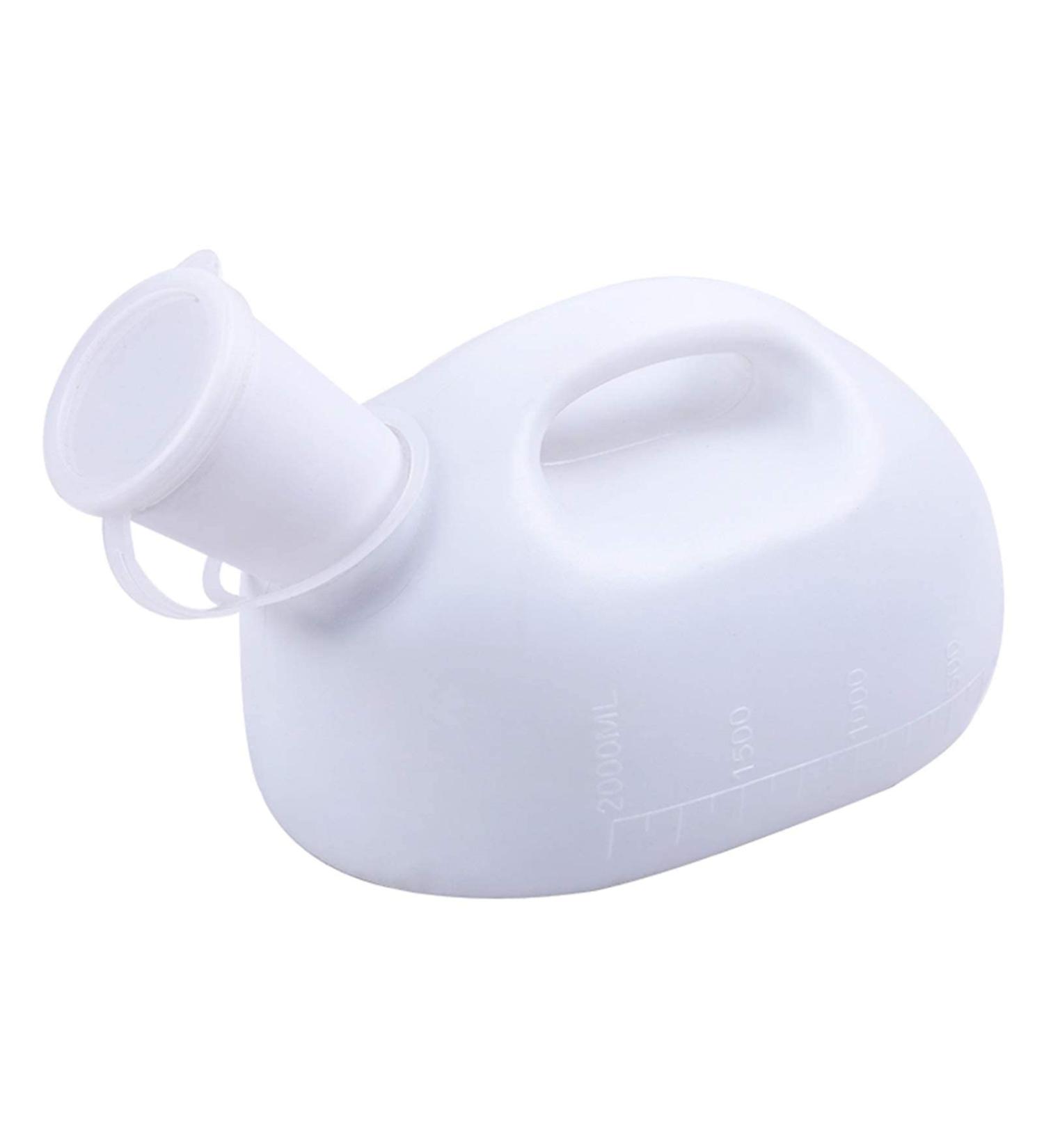 Urinals for Men Portable Male Urinal with Lid 2000 Ml Large Capacity Spill- Proof Urine Cups for Incontinence Elderly Travel Driving Camping-White Happy - Buy Online on GoSupps.com