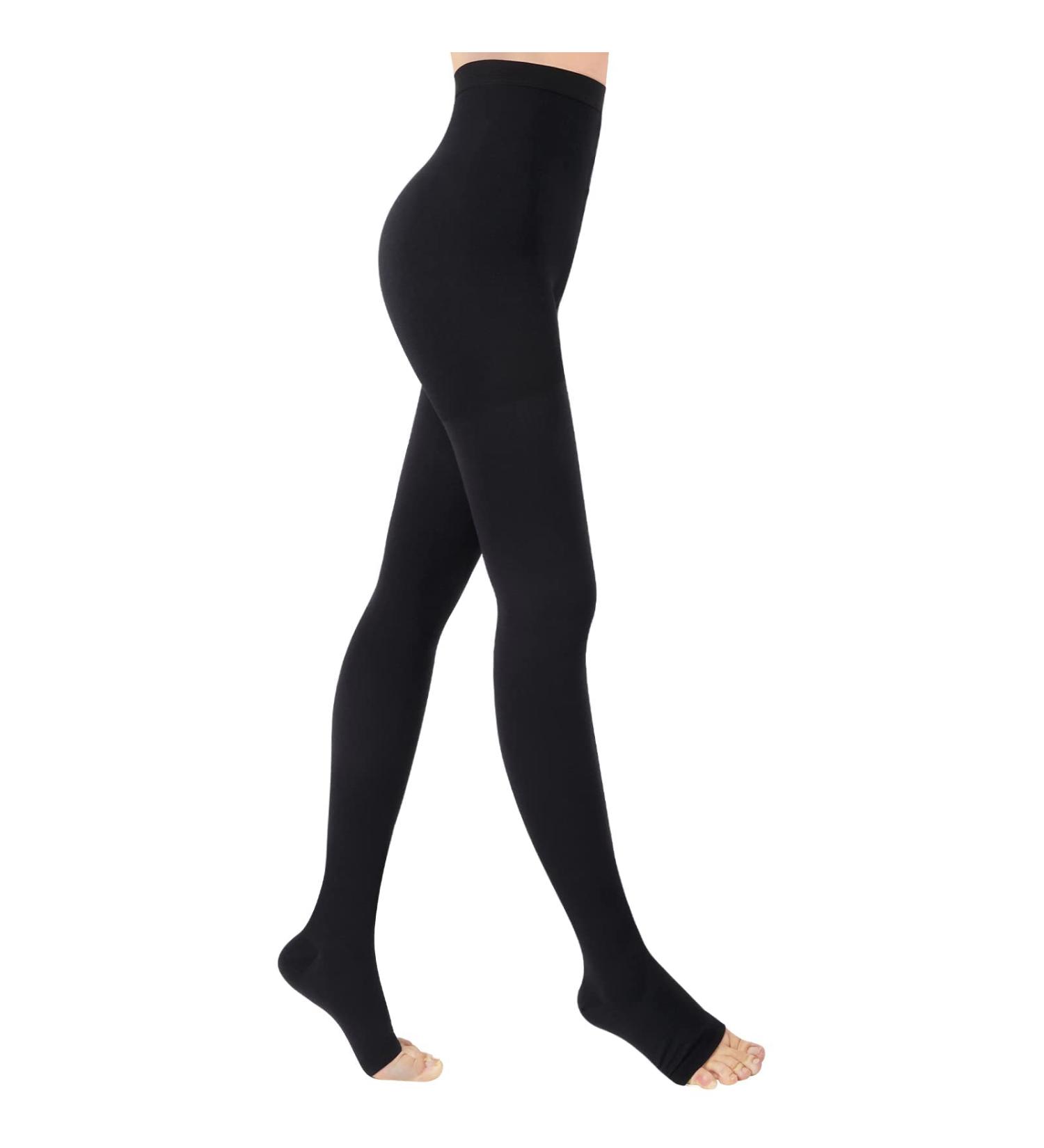 Buy Evolyline 20-30MMHG Medical Compression Tights for Men & Women Class II Open Toe Support Stockings for Pregnancy Varicose Veins & Edema XL Black - Buy Online on GoSupps.com