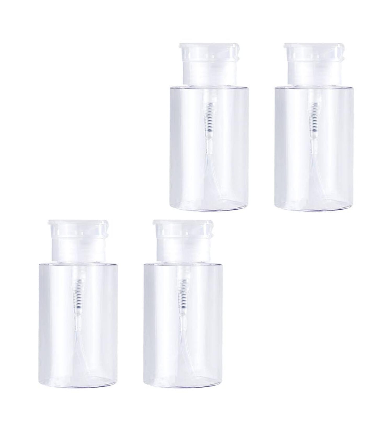 4 Pack Lockable 100ml Clear Pump Dispenser Bottles - Ideal for Travel Toner & Lotion - Perfect Cosmetic Organizer - Buy Online on GoSupps.com