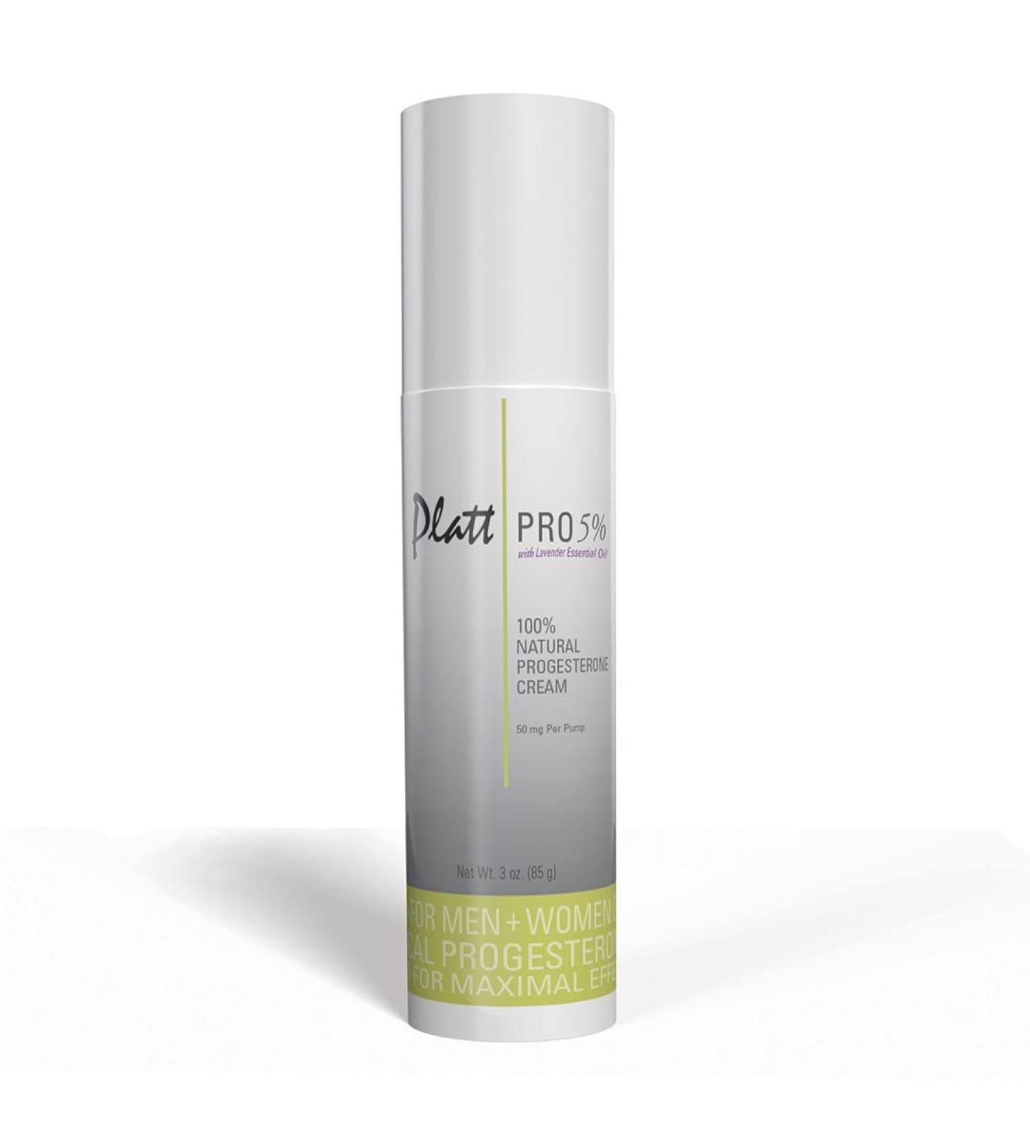 Platt PRO 5% Dr. Platt's All Natural Progesterone Cream 50mg Strength | Paraben-Free with Lavender Oil | 3oz - Pack of 1 - Buy Online on GoSupps.com