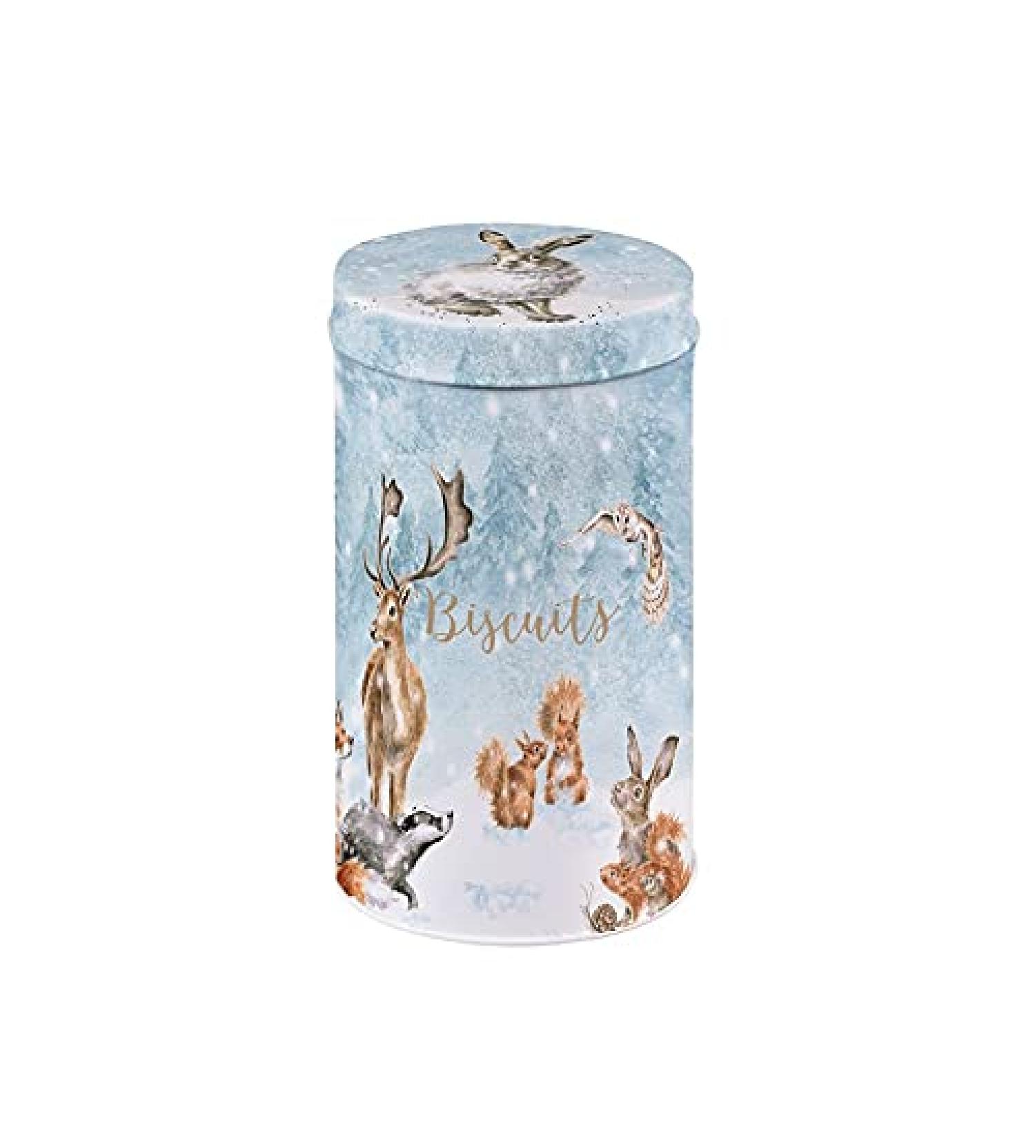Wrendale Woodland Animal Christmas Biscuit Tin Tube - All Butter Shortbread