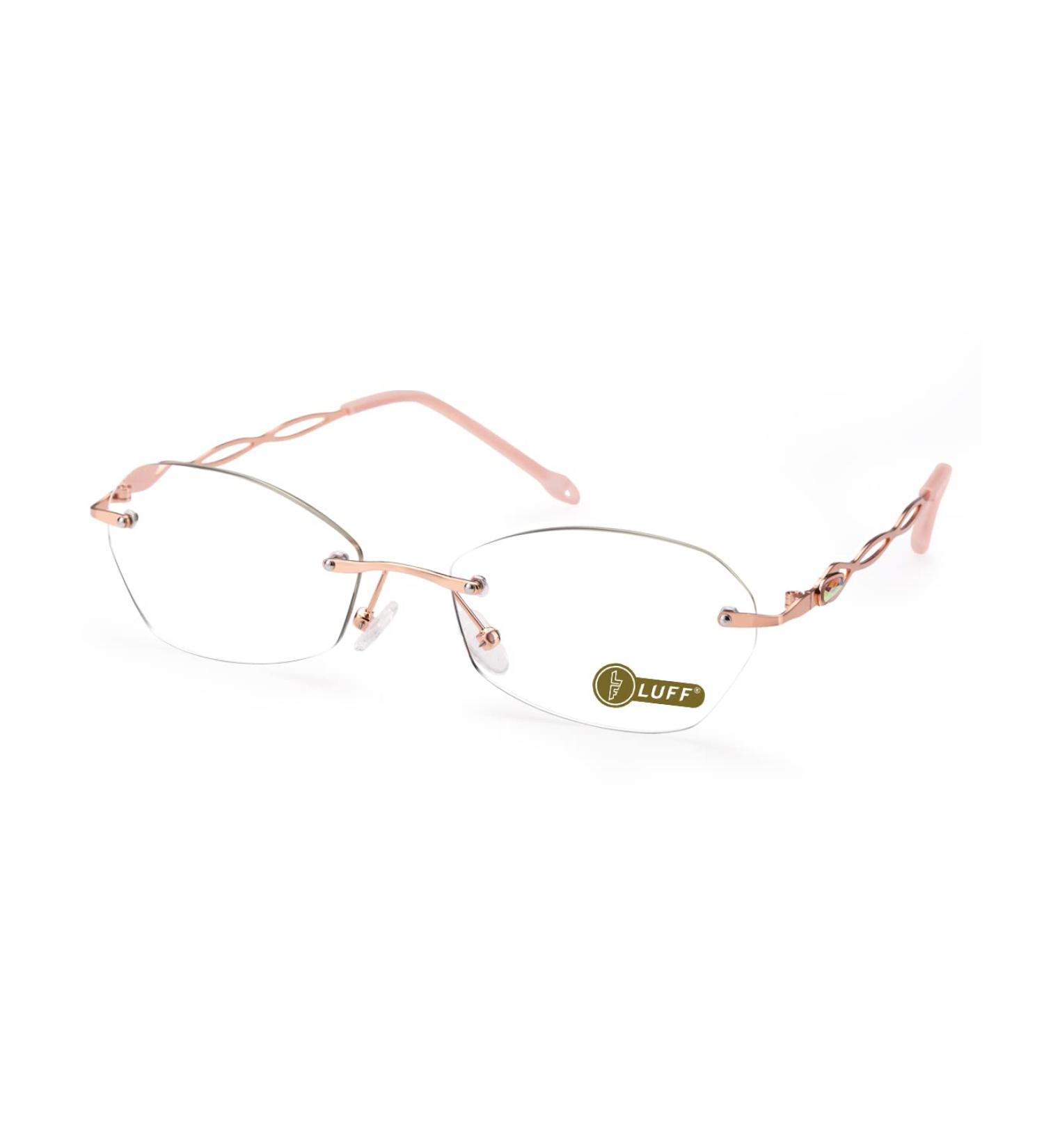 Luff Frameless Reading Glasses for Men & Women | Blue Light Blocking | 2.5x Pink Anti-Eye Load Computer Readers - Buy Online on GoSupps.com