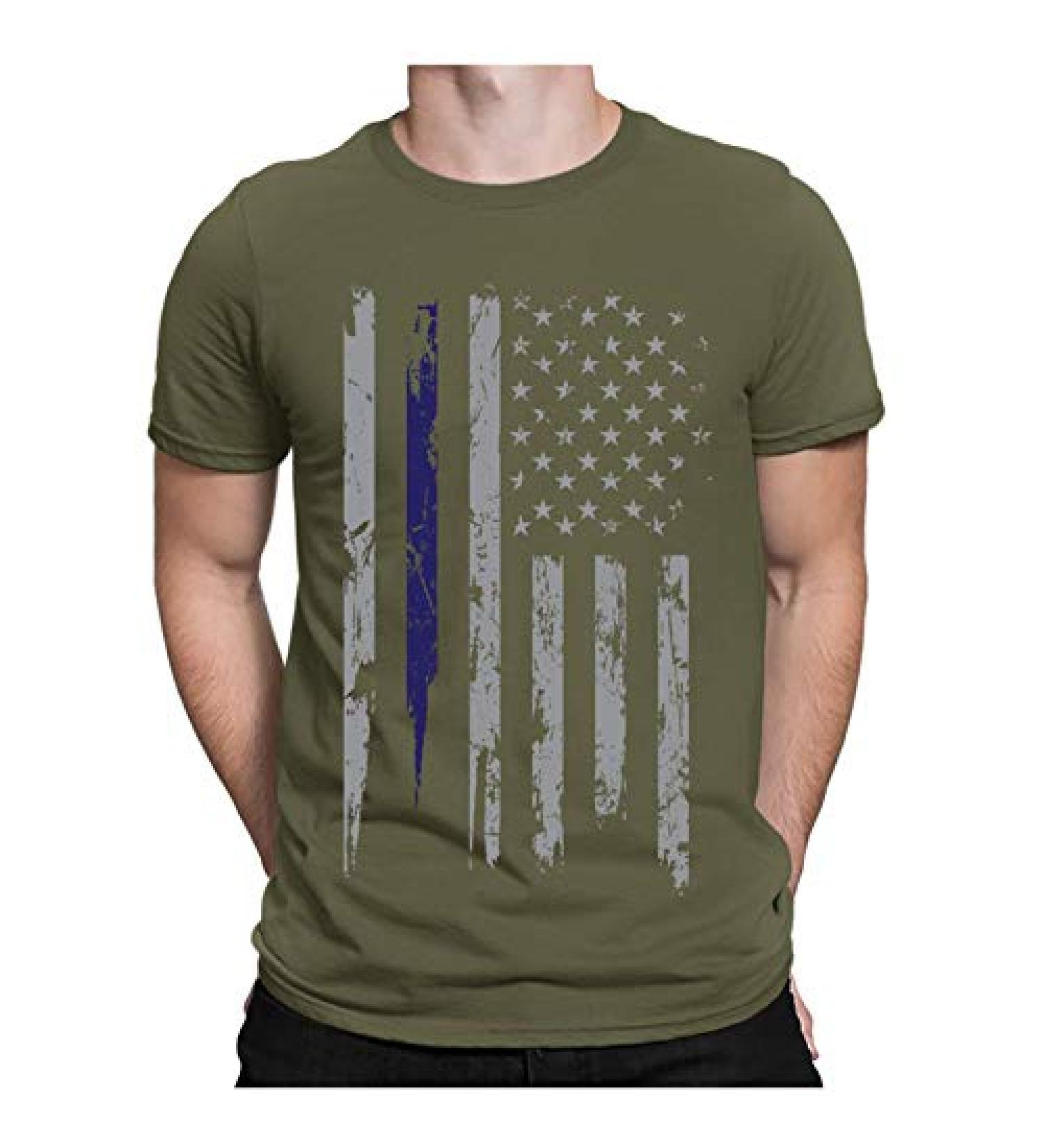 FUNEY Men's Patriotic American Flag 3D Graphic T-Shirt - B-army Green | Size 3XL - Buy Online on GoSupps.com