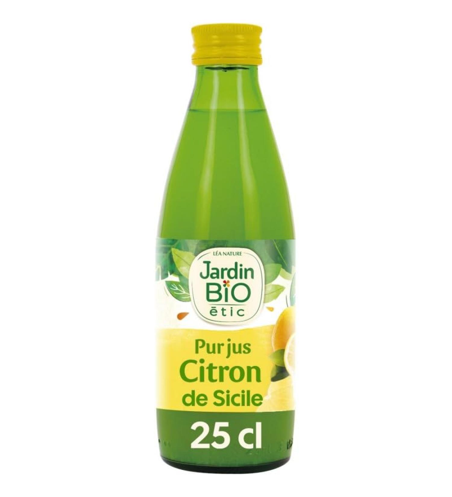 JARDIN BIO ETIC Pur Jus de Citron Bio Press Froid - Bouteille en Verre 25cl - Boost Nutritionnel Saveur Intense - Id al pour Cuisine & Boissons Saines - Le Lot De 4 - Buy Online on GoSupps.com
