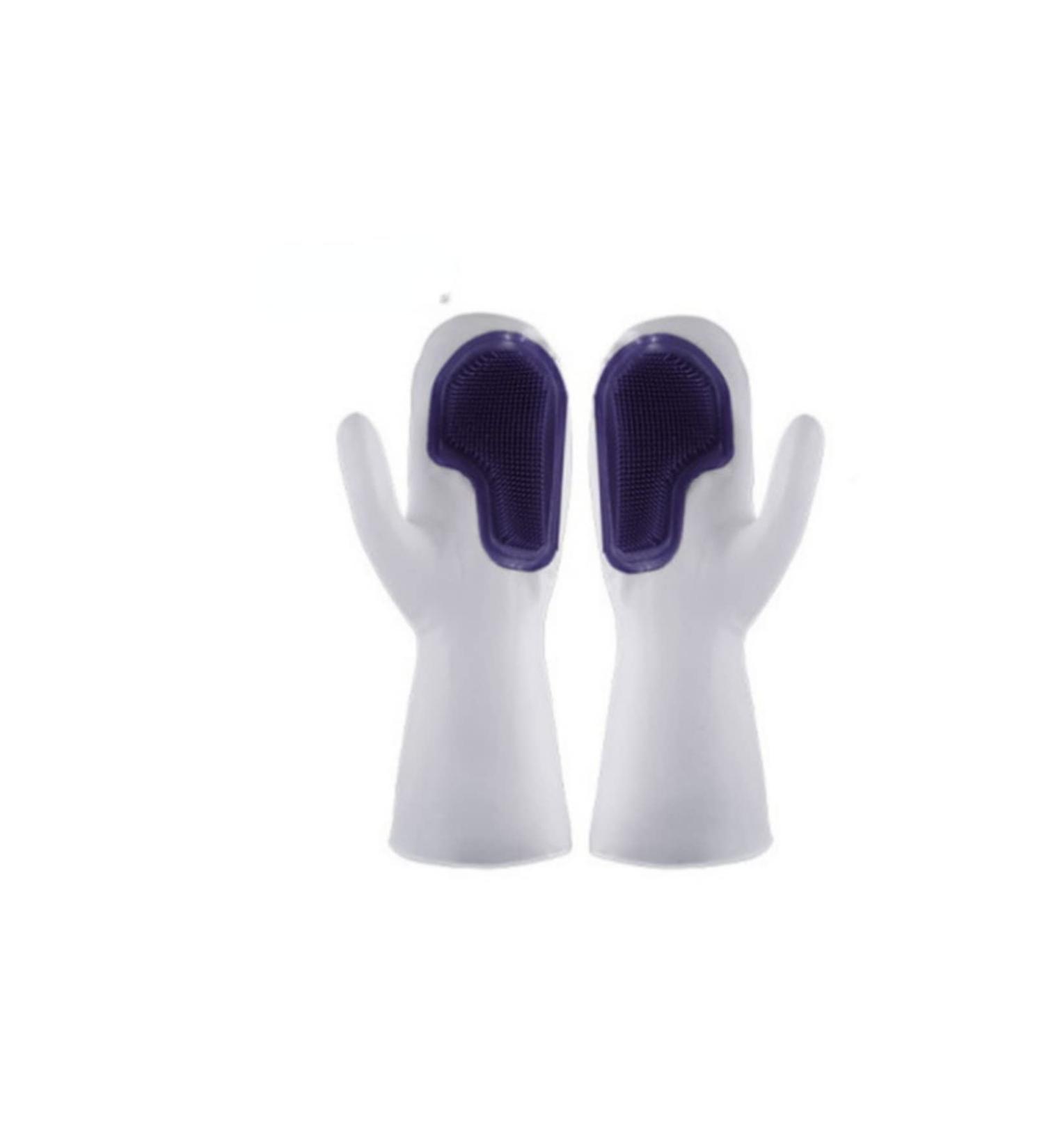 Dishwashing Products Household Waterproof Silicone Anti-hot Gloves Women's Kitchen Cleaning Bowl Laundry Durable Purple - Buy Online on GoSupps.com