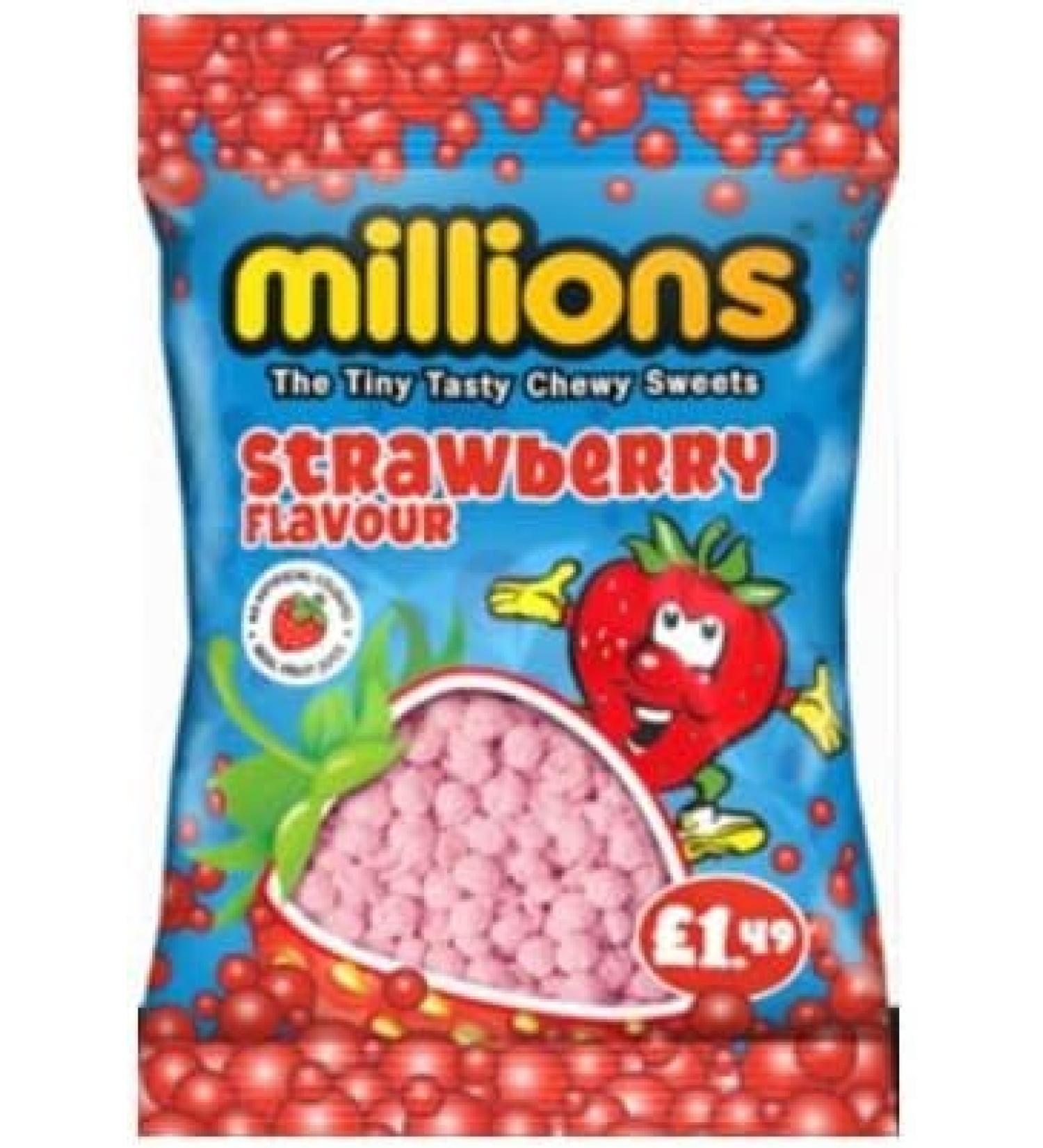 Millions Strawberry Bag 12 x 110g Delicious Special For Easter Tasty And Twisty Treat Gift Hamper Christmas Birthday Easter Gift Sold By Kidzbuzz - Buy Online on GoSupps.com