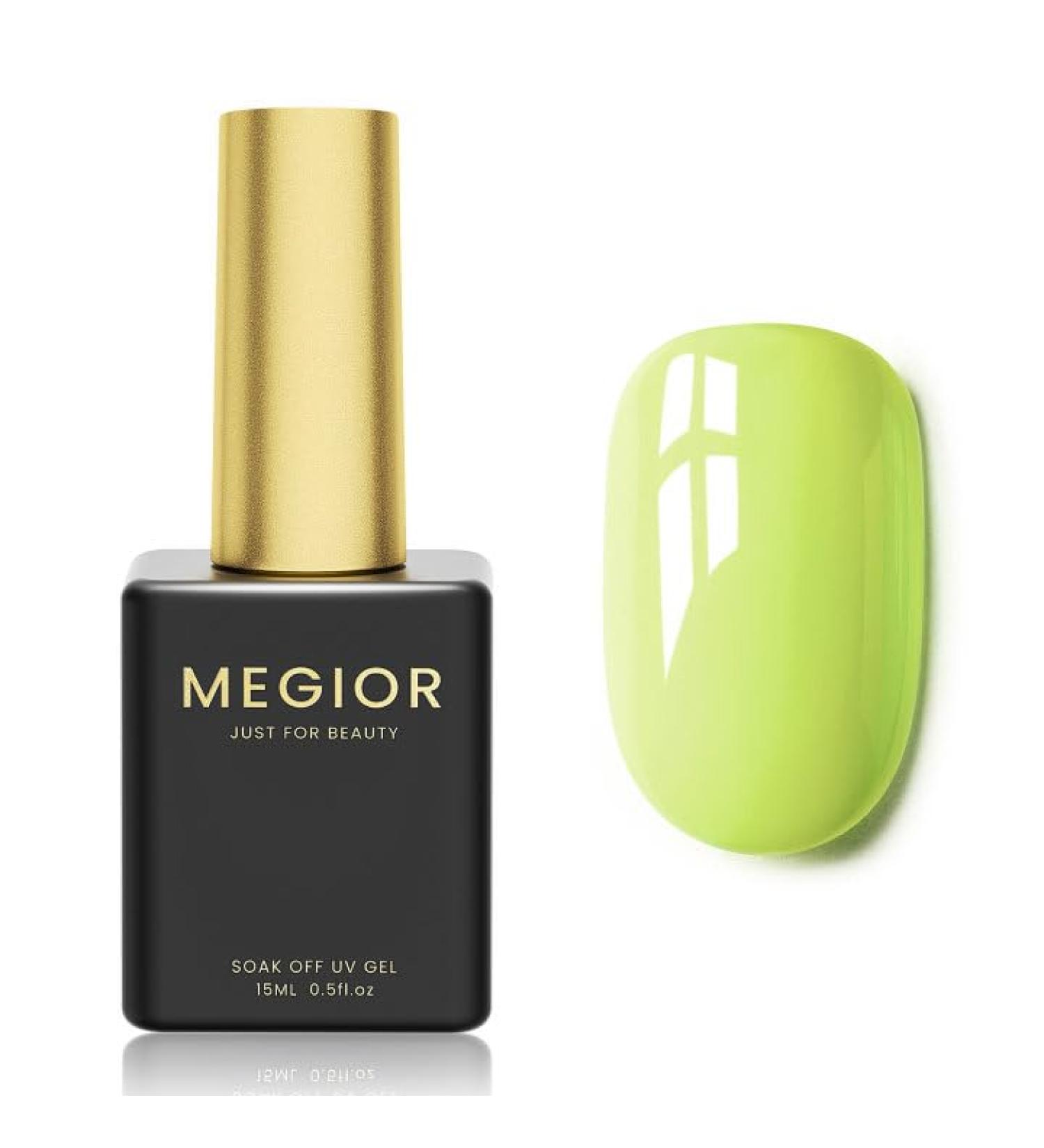 MEGIOR Green Gel Nail Polish 15ml Spring Green Gel Polish 1PCS Soak Off UV LED Nail Gel Polish for Nail Art Manicure Salon DIY Home for Women Girls Nails - Buy Online on GoSupps.com