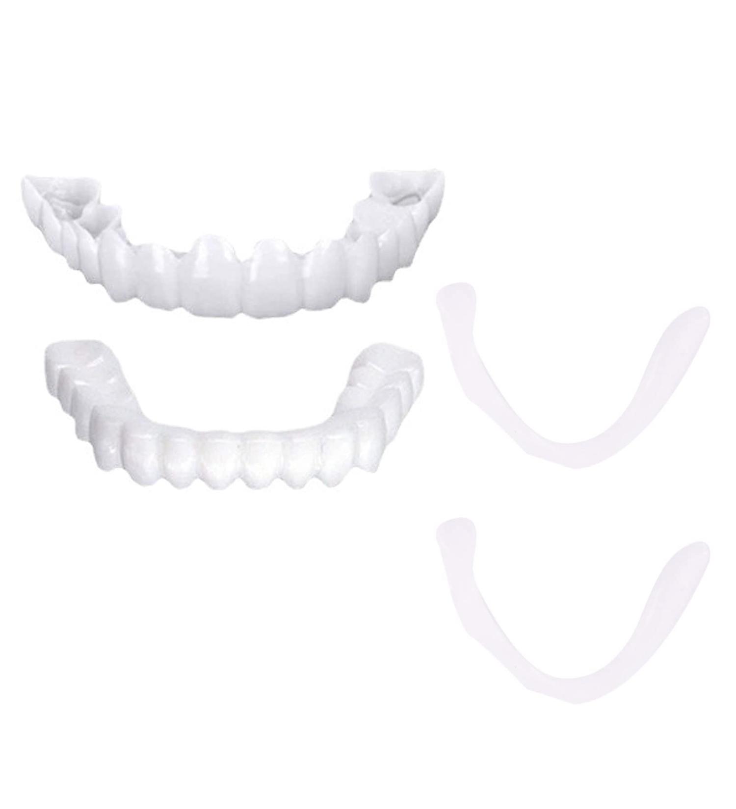 Snap-On Smile Instant Veneers - Top & Bottom Fake Teeth Dentures - Buy Online on GoSupps.com