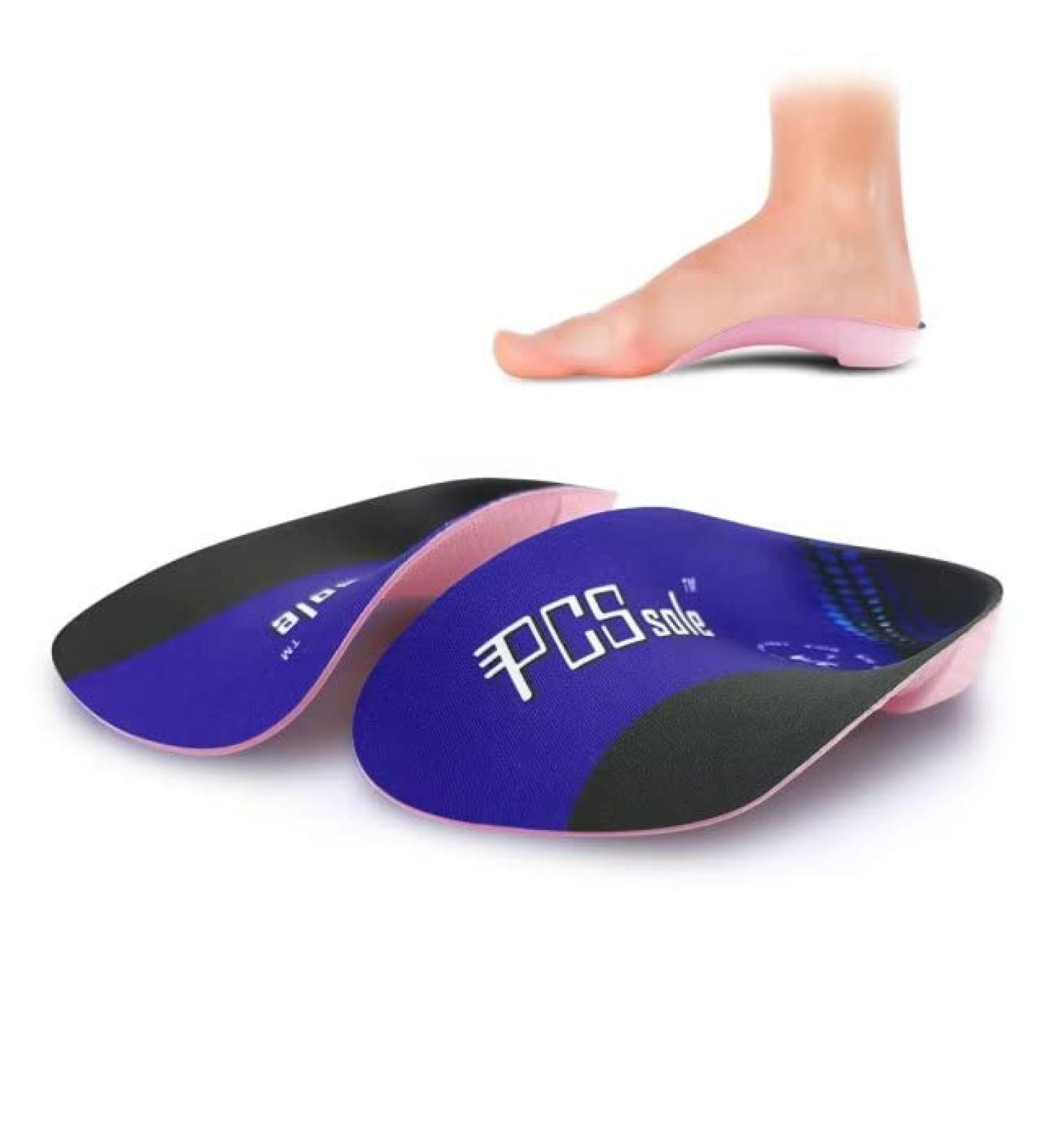 PCSsole 3/4 Orthotic Arch Support Insoles - High Arch Support for Plantar Fasciitis, Flat Feet, Over-Pronation, Heel Pain - Men and Women - Blue - UK-M(6-8) - Buy Online on GoSupps.com