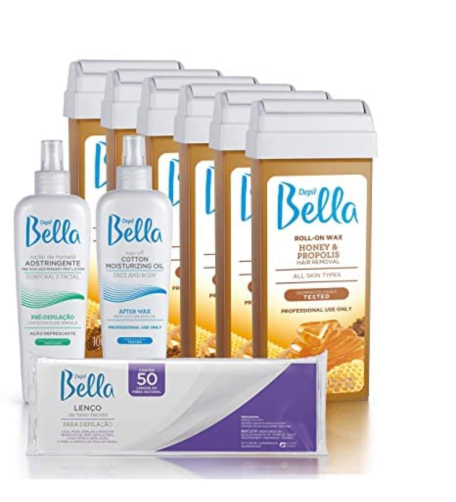 Depil Bella Roll-On Honey and Propolis Wax 6-Pack Combo for Sensitive Skin - Dermatologically Tested, Painless Hair Removal Wax Cartridge for Men and Women - Home Self-Waxing Solution - Buy Online on GoSupps.com