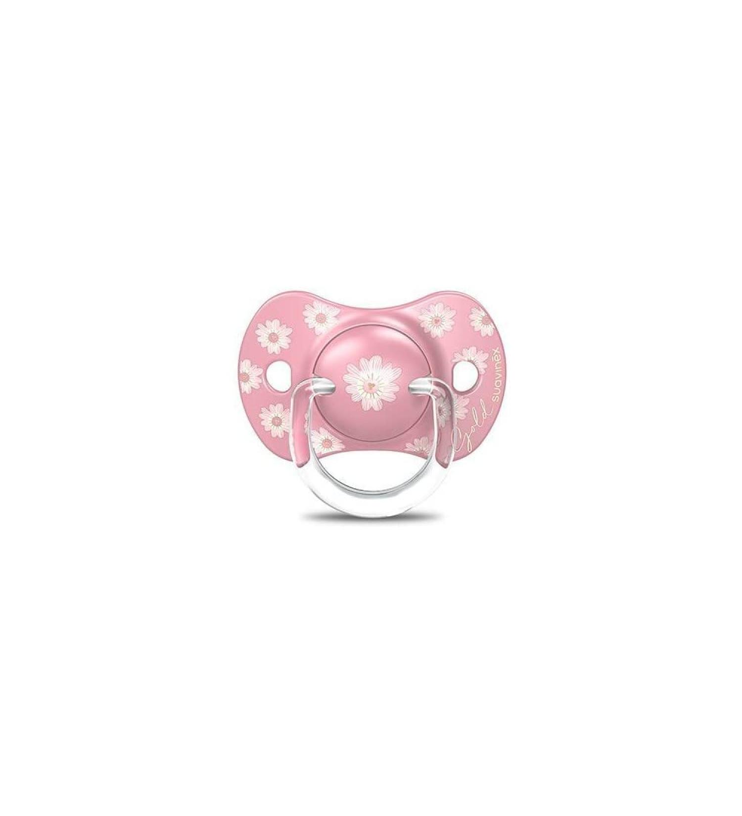 SUAVINEX Gold Edition Pacifier for Children 18+ Months - Pink Silicone SX Pro Symmetrical Design Flat Roof - Buy Online on GoSupps.com