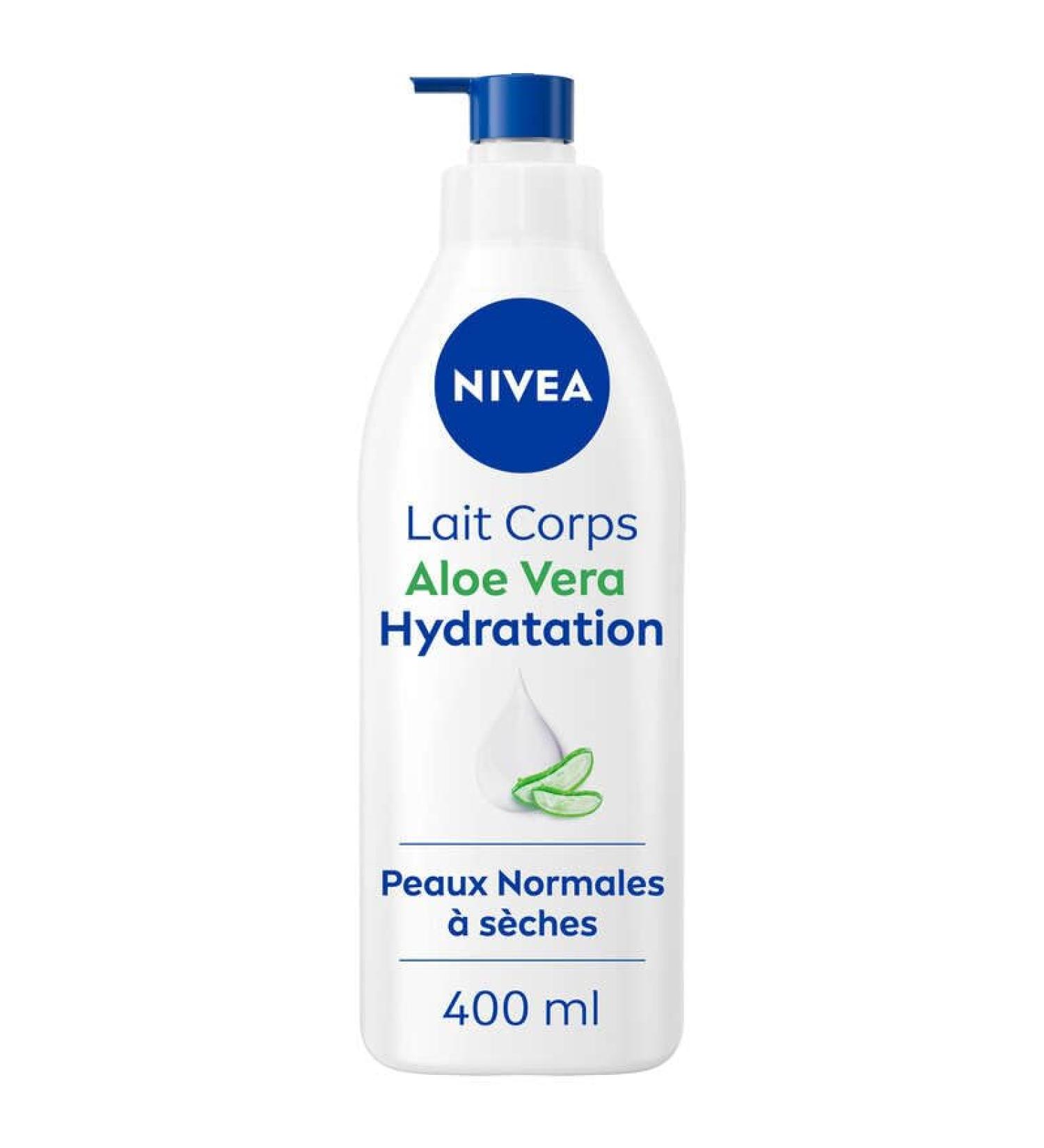 NIVEA NIVEA Aloe Vera 72h Hydration Body Lotion (1 x 400 ml) Moisturizing body lotion with pure hyaluronic acid Refreshing body moisturizer for normal to dry skin