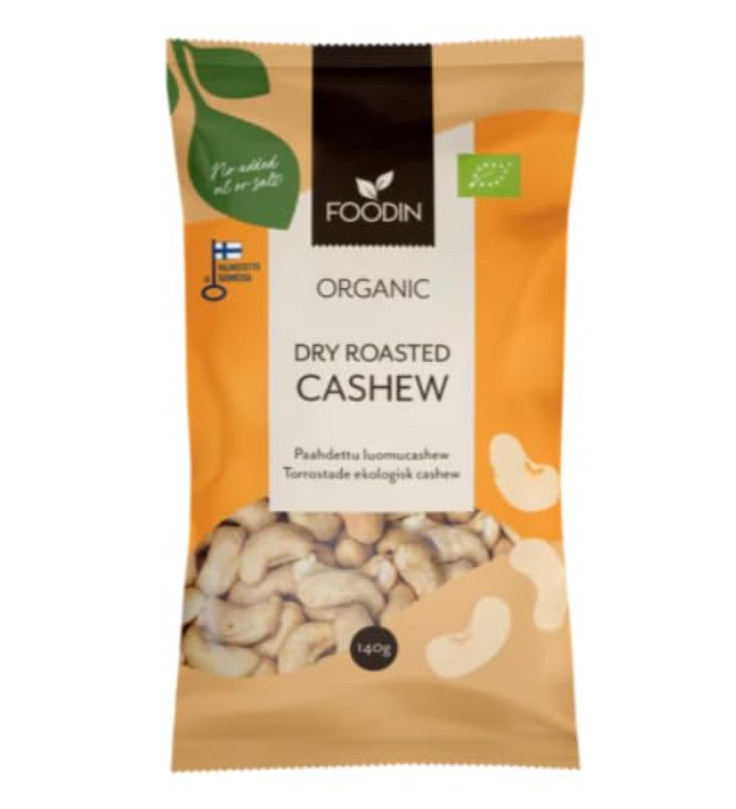Foodin Dry Roasted Cashew Organic 140g Pack of 7 - Buy Online on GoSupps.com