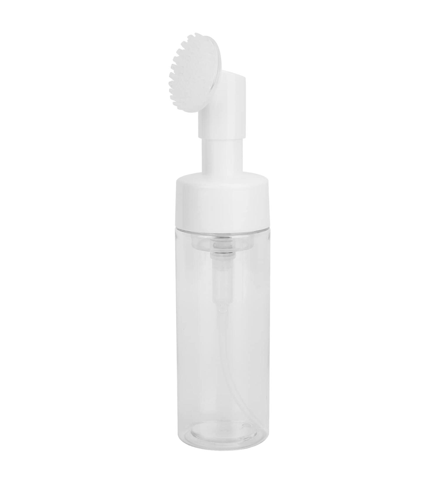 Buy Foam Bottle with Brush - Pump Bottle for Facial Cleanser | Round Concave Bottom & Silicone Brush Head - International Shipping Available - Buy Online on GoSupps.com