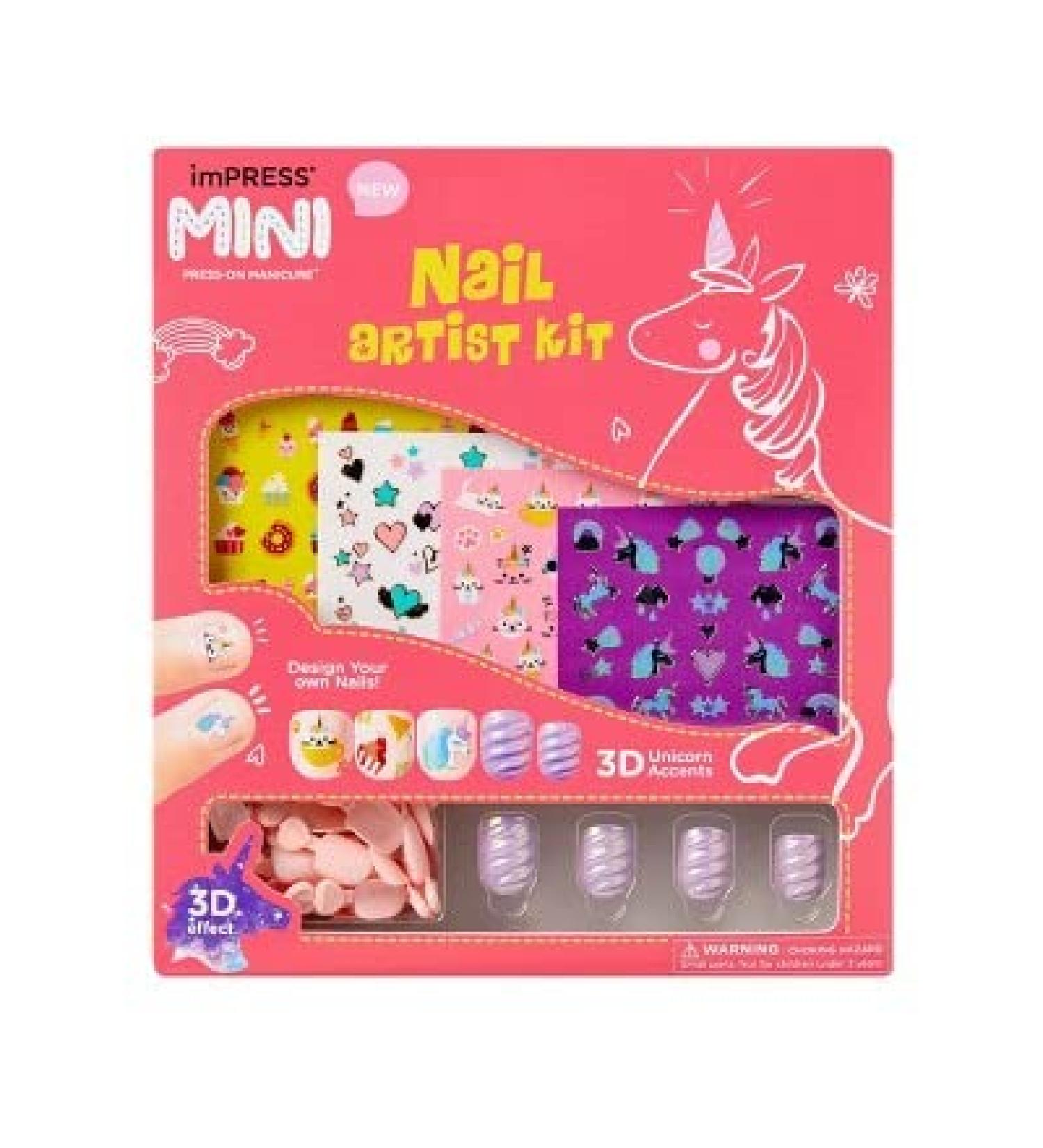 KISS imPRESS Kids Nail Artist Kit - 20 Fake Nails, 6 Accent Nails, 4 Sticker Sheets - Buy Online on GoSupps.com