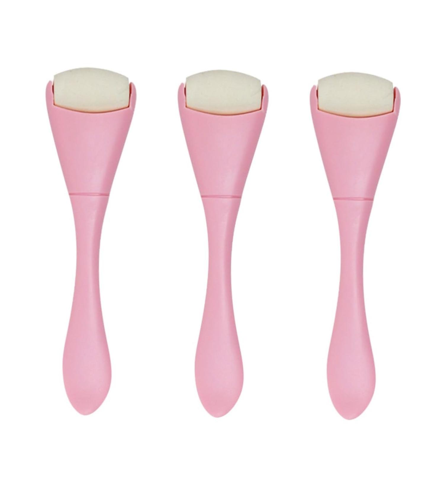 FRCOLOR 3pcs Oil Removal Face Massage Roller Tool - Skin Care Massager Walker - Pink | International Shipping - Buy Online on GoSupps.com