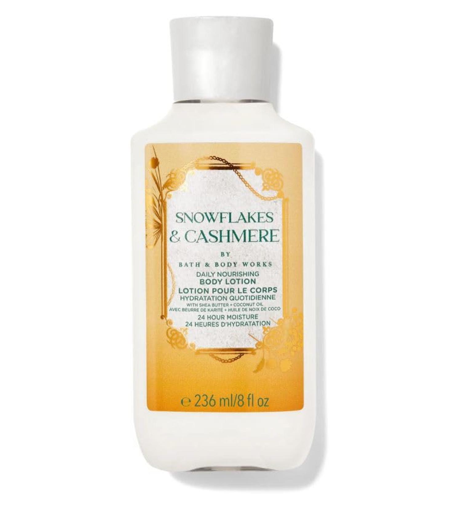 Bath Body Snowflakes & Cashmere Daily Nourishing Body Lotion 8 fl Oz White
