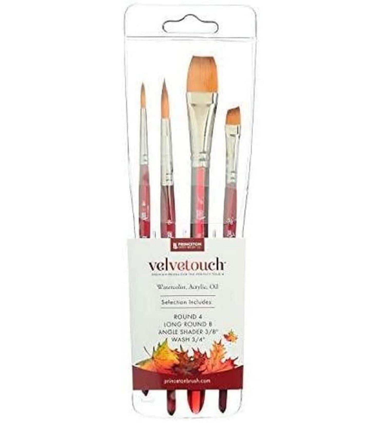 Princeton Velvetouch Mixed-Media Brushes 4-Piece Professional Set 3950 for Acrylic, Oil, Watercolor - Buy Online on GoSupps.com