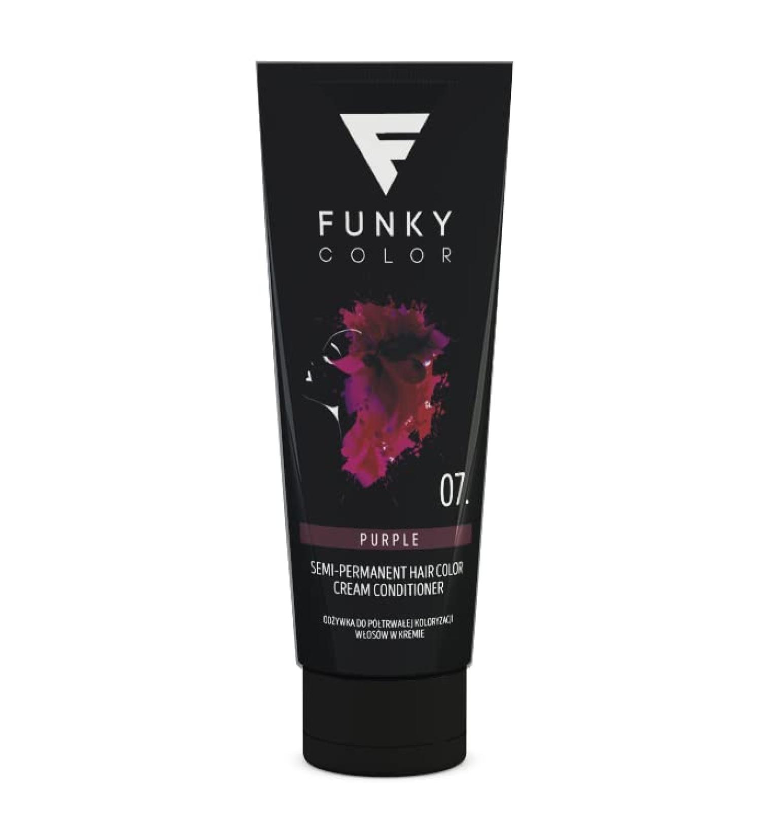 Funky Color Purple 07 - Semi-Permanent Hair Color | Vibrant 28 Shades for Bold Looks - Buy Online on GoSupps.com