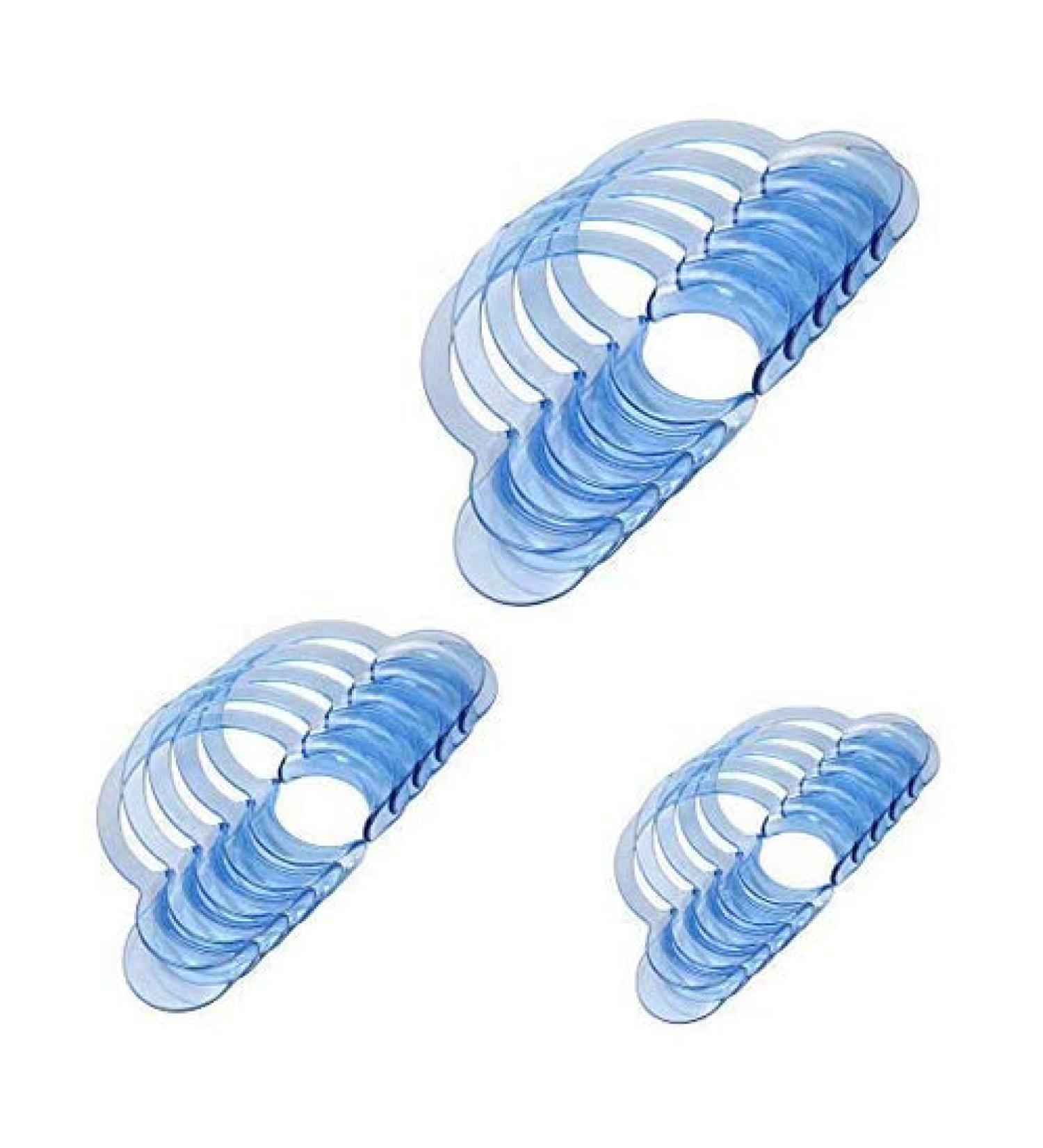 Aeromdal tooth actuator for mouth/speaking game C-shape tooth whitening intraoral lip opener blue for adults and children (5 tall 5 medium 5 small)