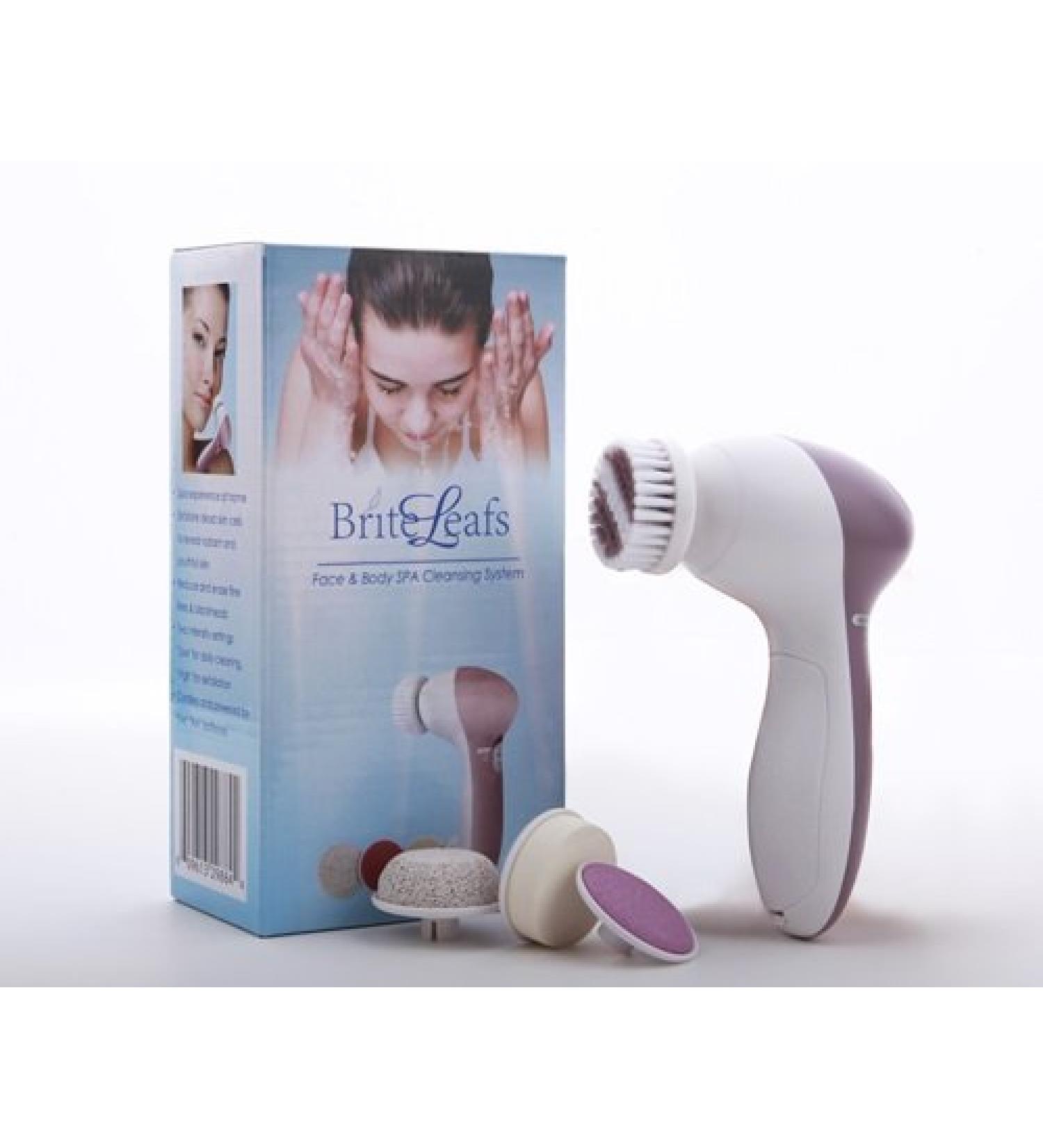 BriteLeafs 4-in-1 Electric Facial & Body Brush Spa System (BL-802) with Travel Case - Buy Online on GoSupps.com