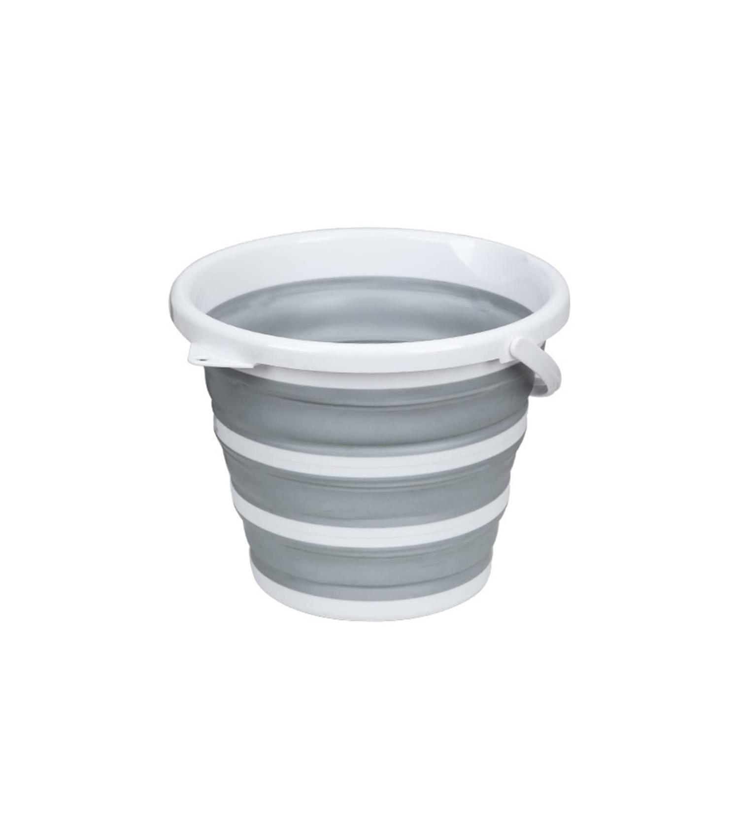 Mop Bucket Folding Silicone Water Bucket Portable Camping Supplies Home Garden Bucket with Comfortable Grip Handle 31.5*31.5*25.5cm A - Buy Online on GoSupps.com