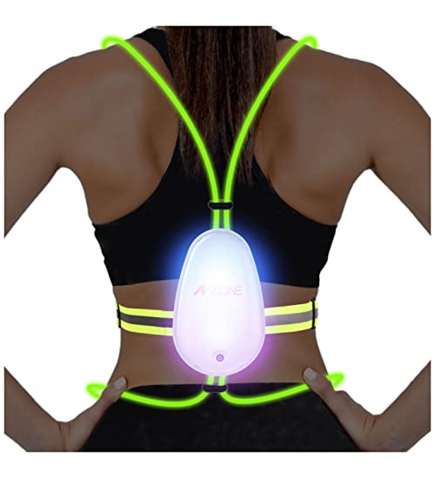 A-ZONE High Visibility LED Reflective Vest for Running/Cycling - USB Rechargeable & Waterproof - Buy Online on GoSupps.com