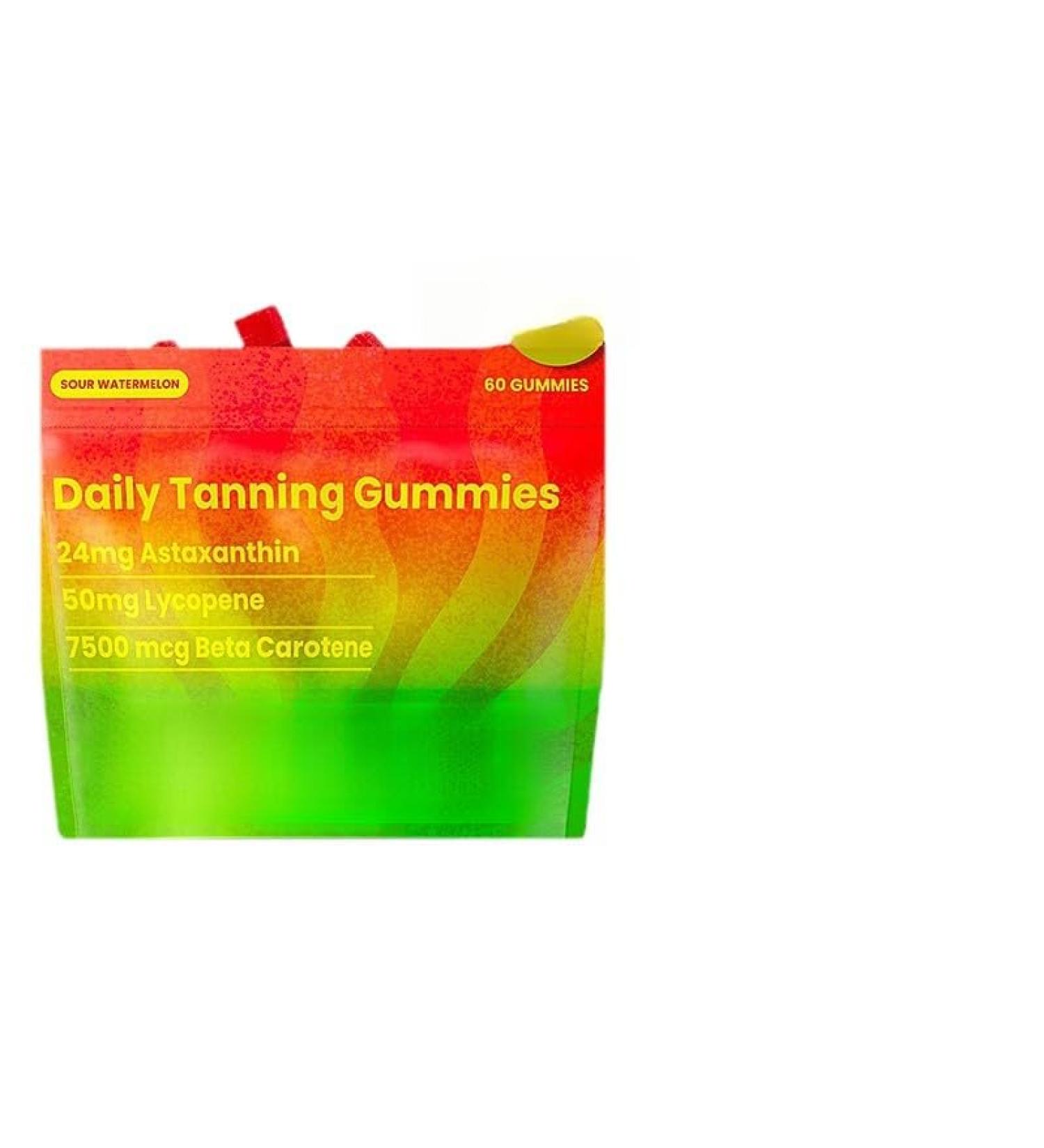 Tanning Gummies Daily Gummies for Adults Women and Men 60 Sour Watermelon Flavor Gummies 1pcs