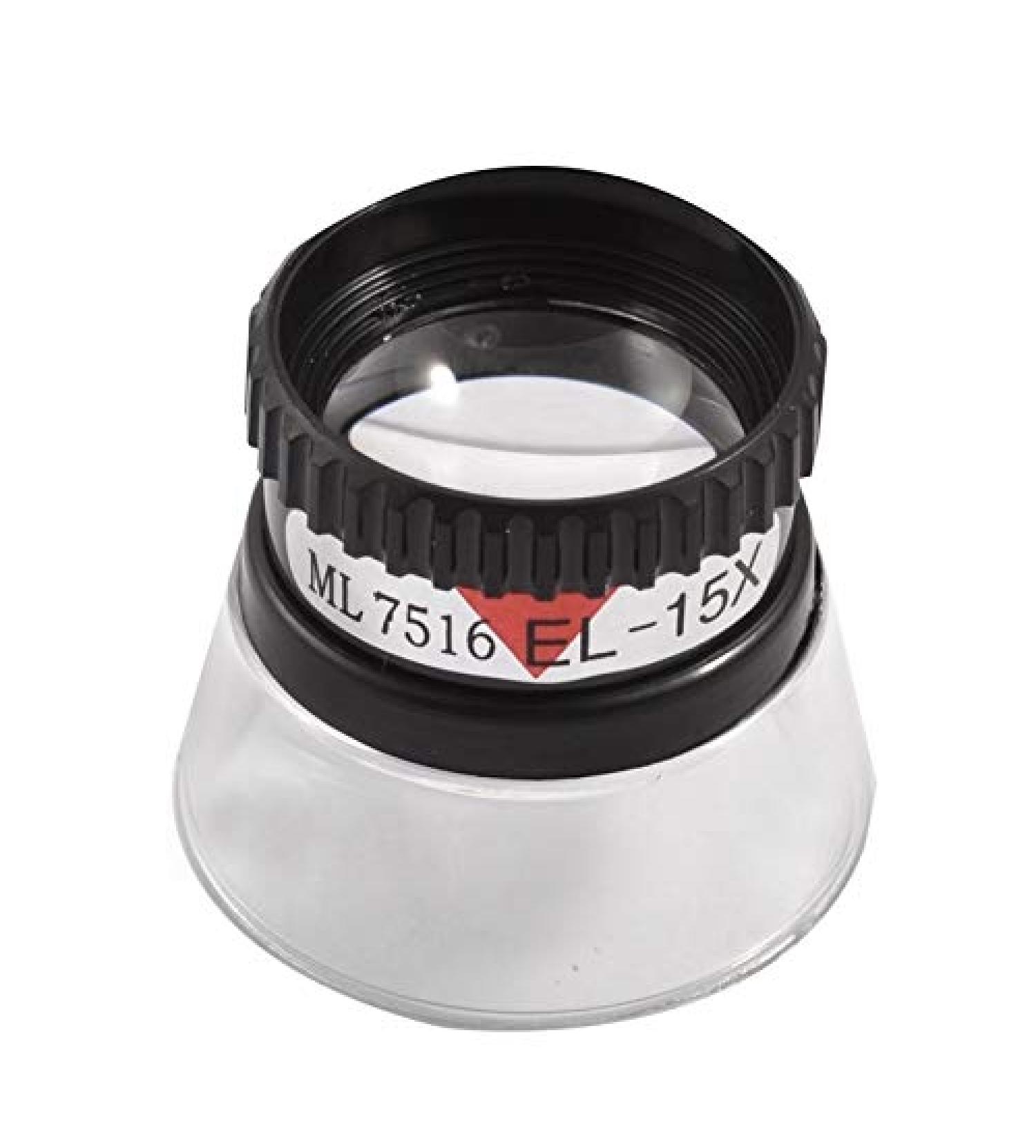 Magnifying Stamp Collector Loupe Black Clear Plastic 15X Magnifier (Color : Black) Made in China
