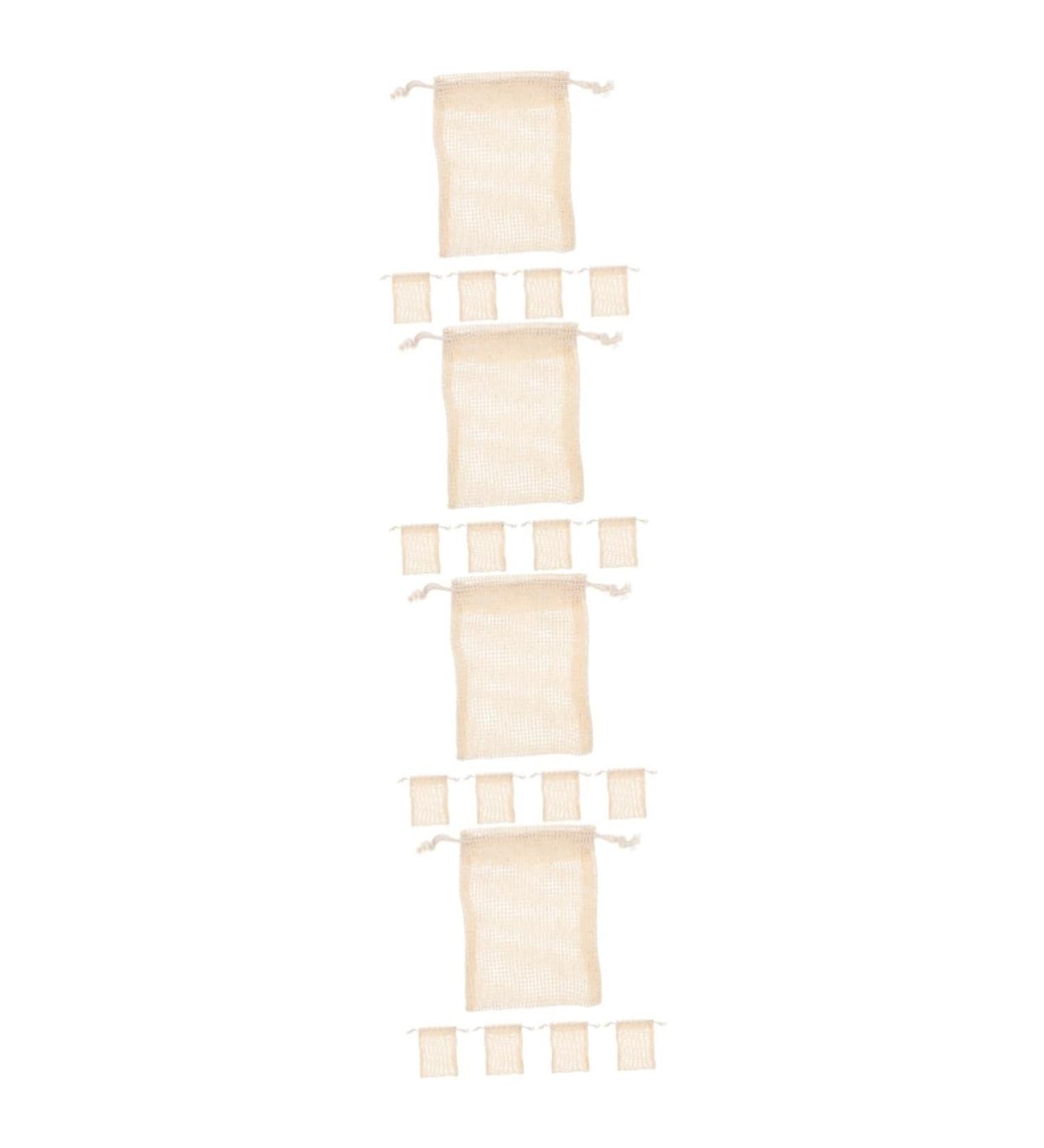 Beaupretty 20 Pcs Soap Storage Bags - Mesh Soap Container & Body Scrubber | Travel Bath Supplies | Cotton Linen Massage - Buy Online on GoSupps.com