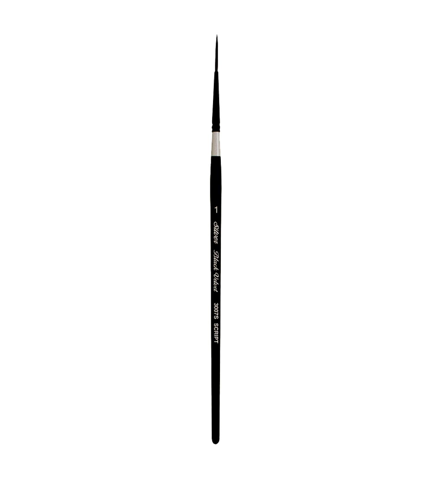 Silver Black Velvet Script Liner Watercolor Paint Brush - Size 1 Short Handle - Buy Online on GoSupps.com