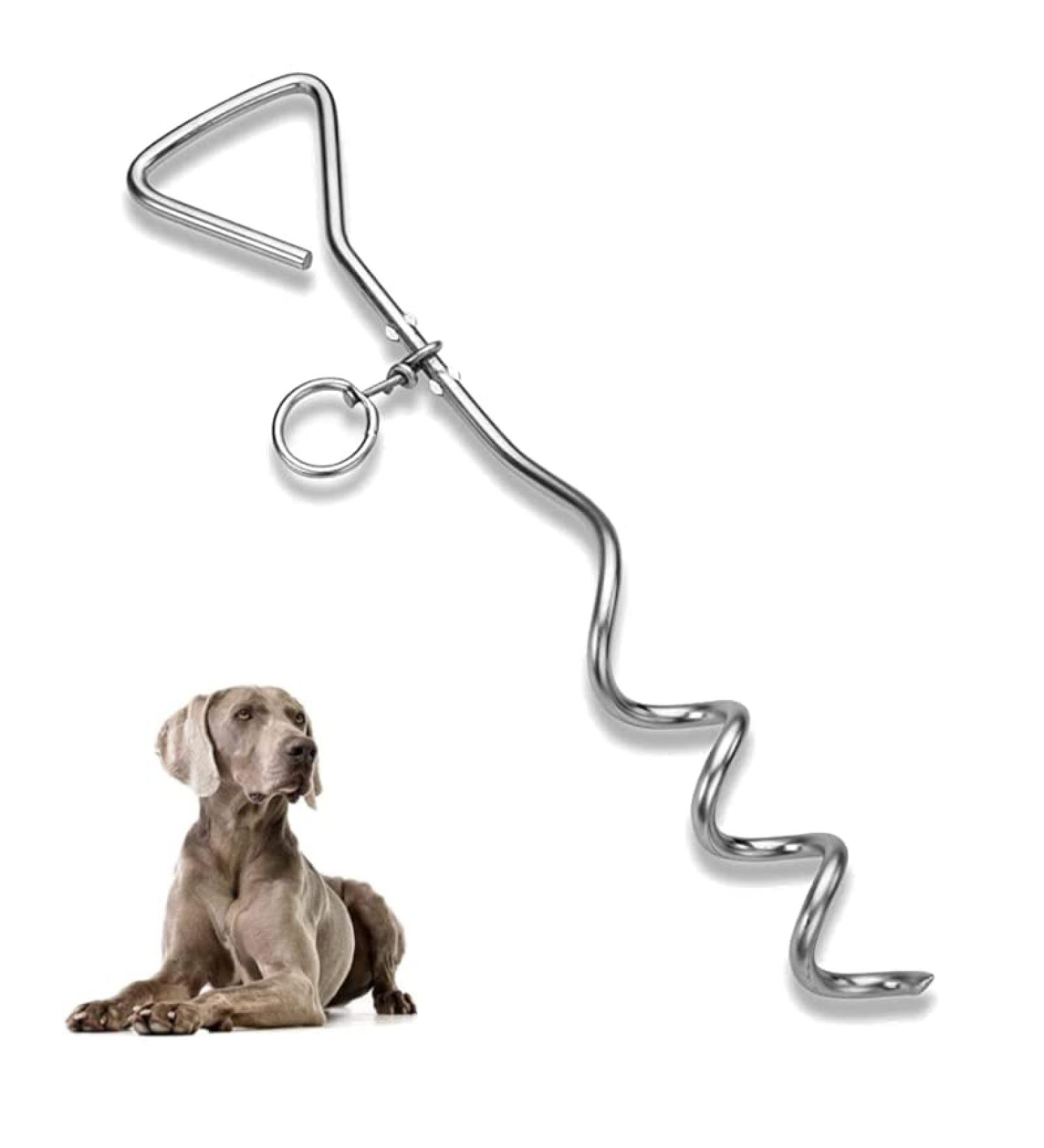 16" Heavy Duty Ground Spike Stake (41cm) Dog Chains for outside Dog Tie Out Cable Steel Spiral Dog Tether Outdoor Dog Camping Accessories (Stake Only) (1 Pack) - Buy Online on GoSupps.com