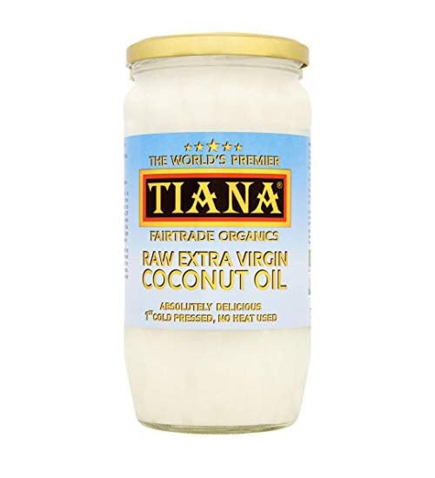 TIANA Fairtrade Organics Raw Extra Virgin Coconut Oil Voted UK no.1 for Skin Hair and Cooking 750ml Pack of 2 - Buy Online on GoSupps.com