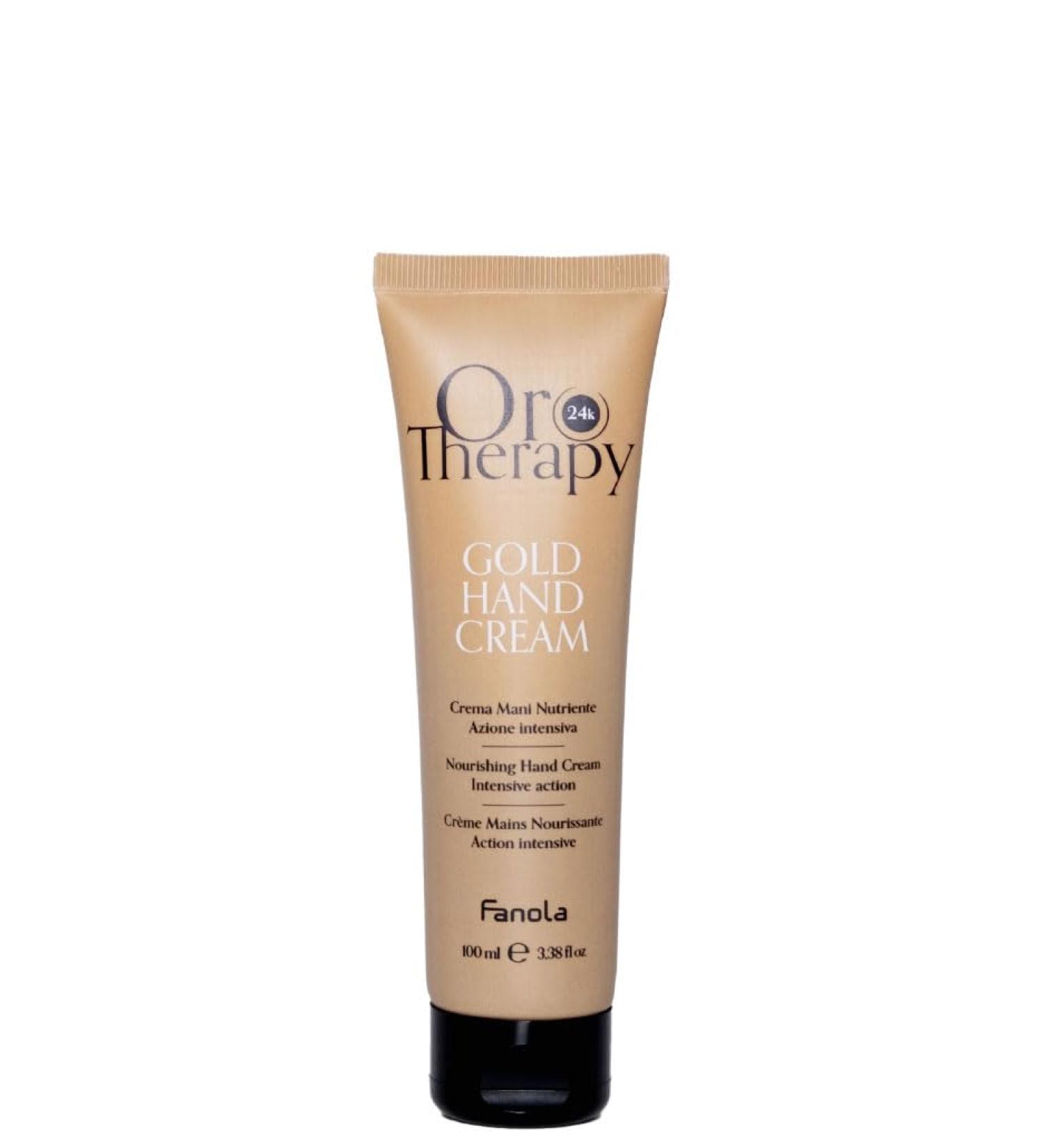 Fanola Orotherapy Hand Cream with Intensive Action to Moisturize Skin Deeply Long-Lasting Protection for Soft and Supple Skin 100ml