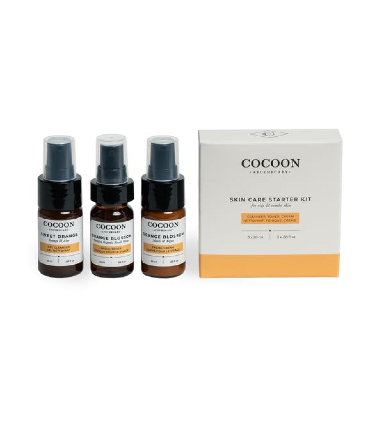 Skin Care Starter Kit for Oily Skin - Ecocert Cosmos Natural & Organic | Travel Size | 3 x 0.68 fl oz - Buy Online on GoSupps.com