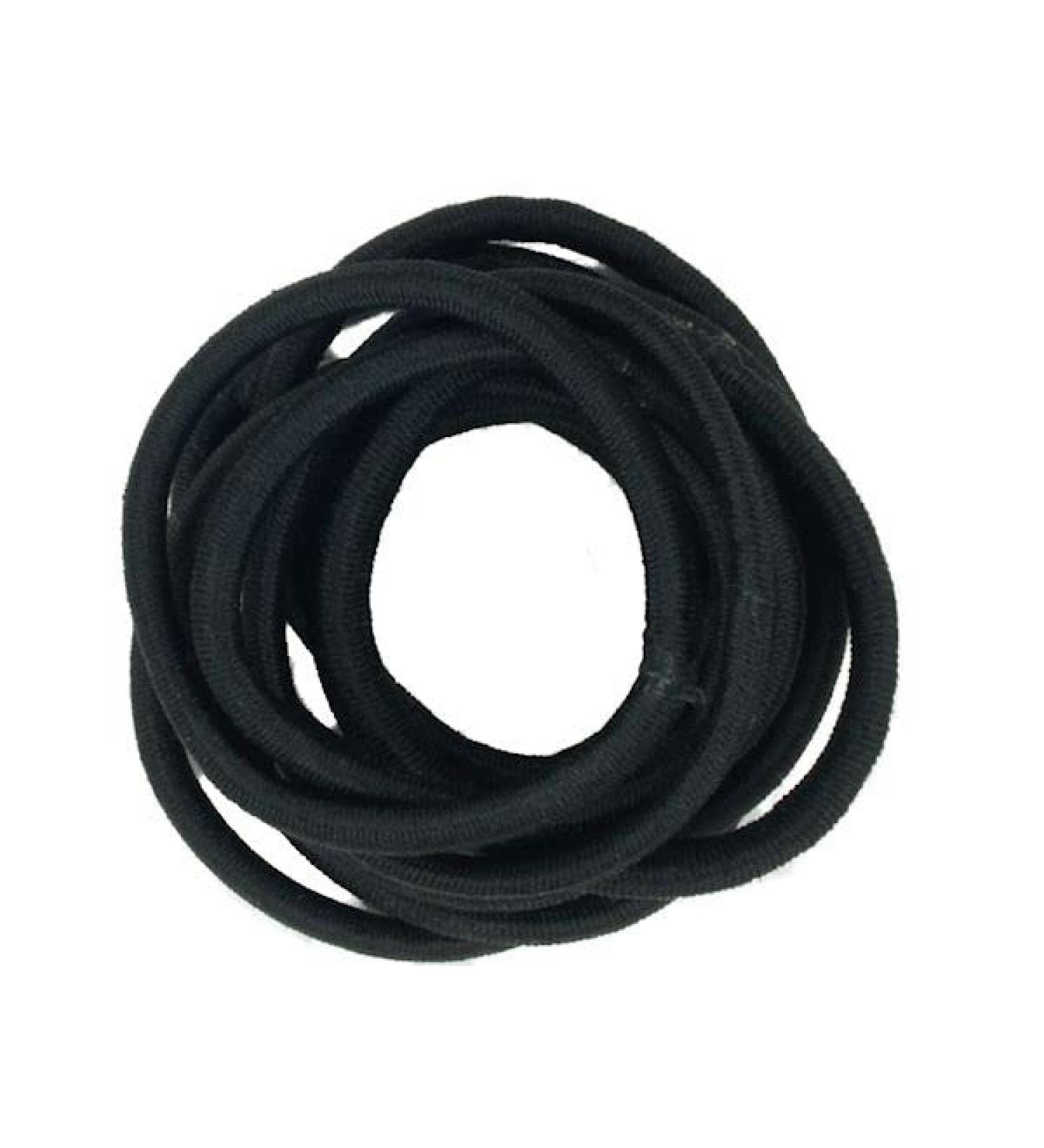 Set Of 10 Black Thick Snag Free Endless Hair Elastics Bobbles Hair Bands for Women Girls by Glitz4Girlz