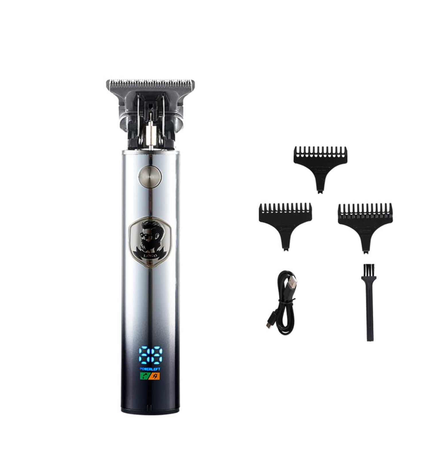 JZZANG Professional Mens Hair Clippers Men Electric Hair Clippers LCD Screen and for USB Rechargeable Zero Gapped T-Blade Trimmer Cordless Hair Shaver Clippers (Silver) - Buy Online on GoSupps.com