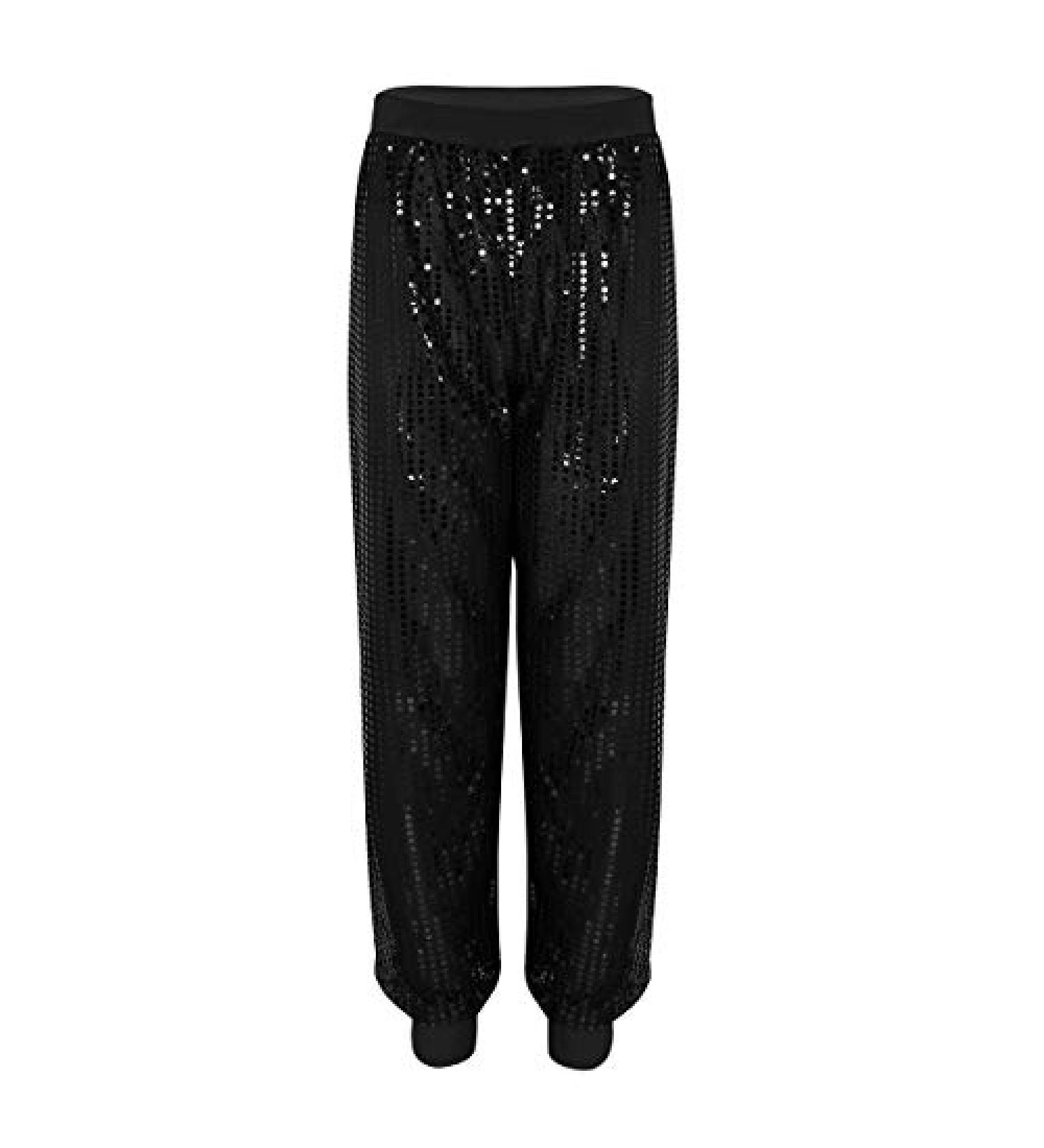 XUNZOO Women's Sparkly Sequin Sweatpants Jogger Pants | Hip Hop Dance Costume Bottom | Black 3X-Large - Buy Online on GoSupps.com