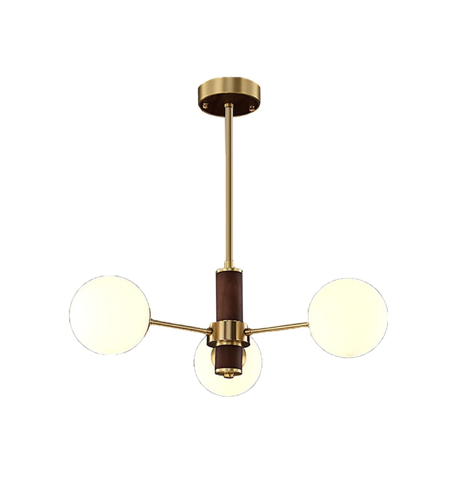 E14 Nordic Luxury Light Walnut All Copper Chandeliers American Creative Magic Beans Chandeliers for Living Room Study Room Bedroom Dining Room Model-Copper and Walnut 62 * 59cm Rame E Noci 62*59cm - Buy Online on GoSupps.com