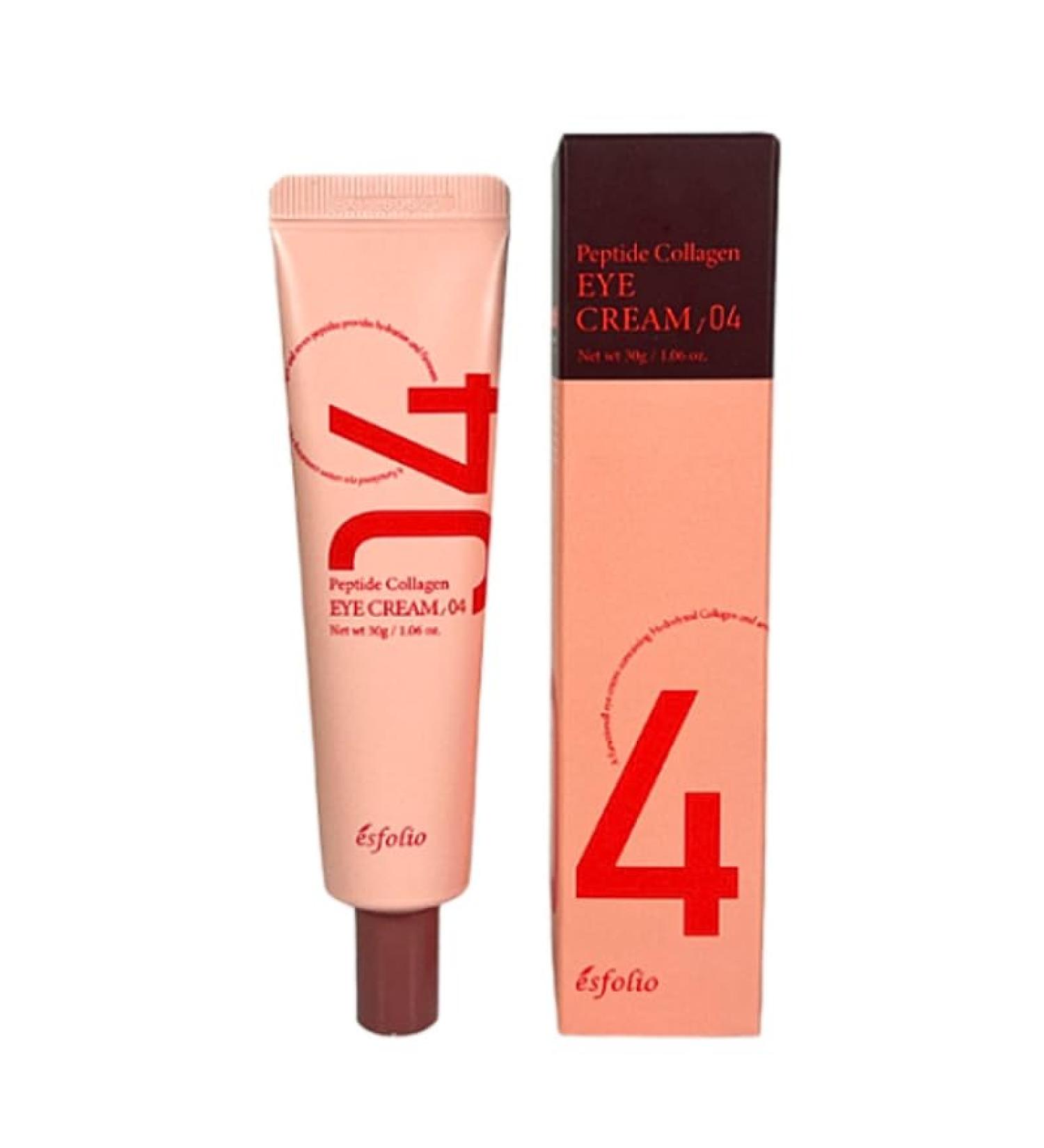 Esfolio Made in Korea Peptide Collagen Eye Cream Hydrating Under Eye Cream for Dark Circles Puffiness and Fine Lines Nourishing & Firming Care for Delicate Skin Around the Eyes 1.05 oz