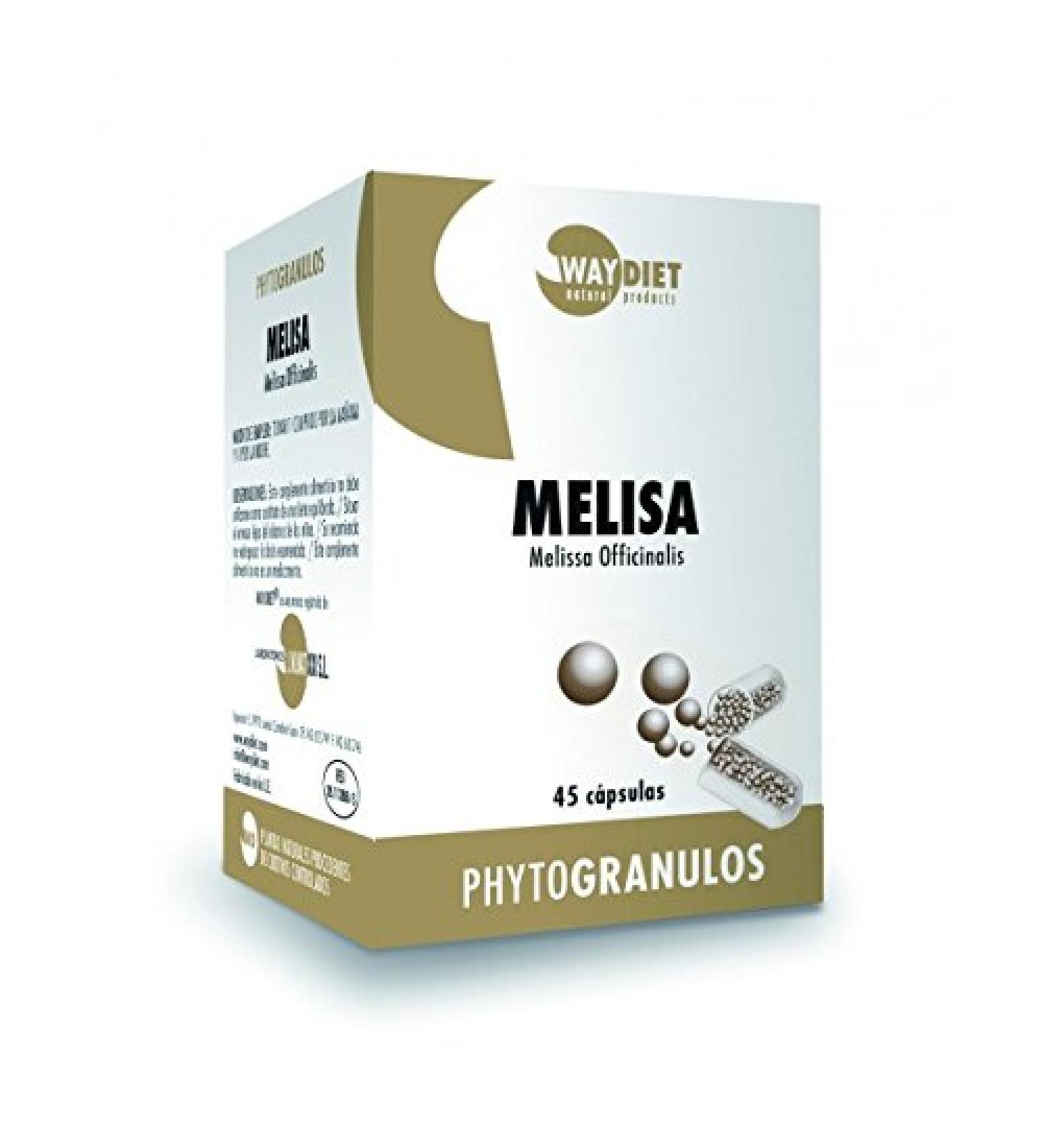 WAYDIETNATURALP MELISA phytogranulos 45caps. recommand en compl ment d une alimentation quilibr e compl ment alimentaire sous forme de g lules bo te de 45 g lules et devient un alli fiable dans