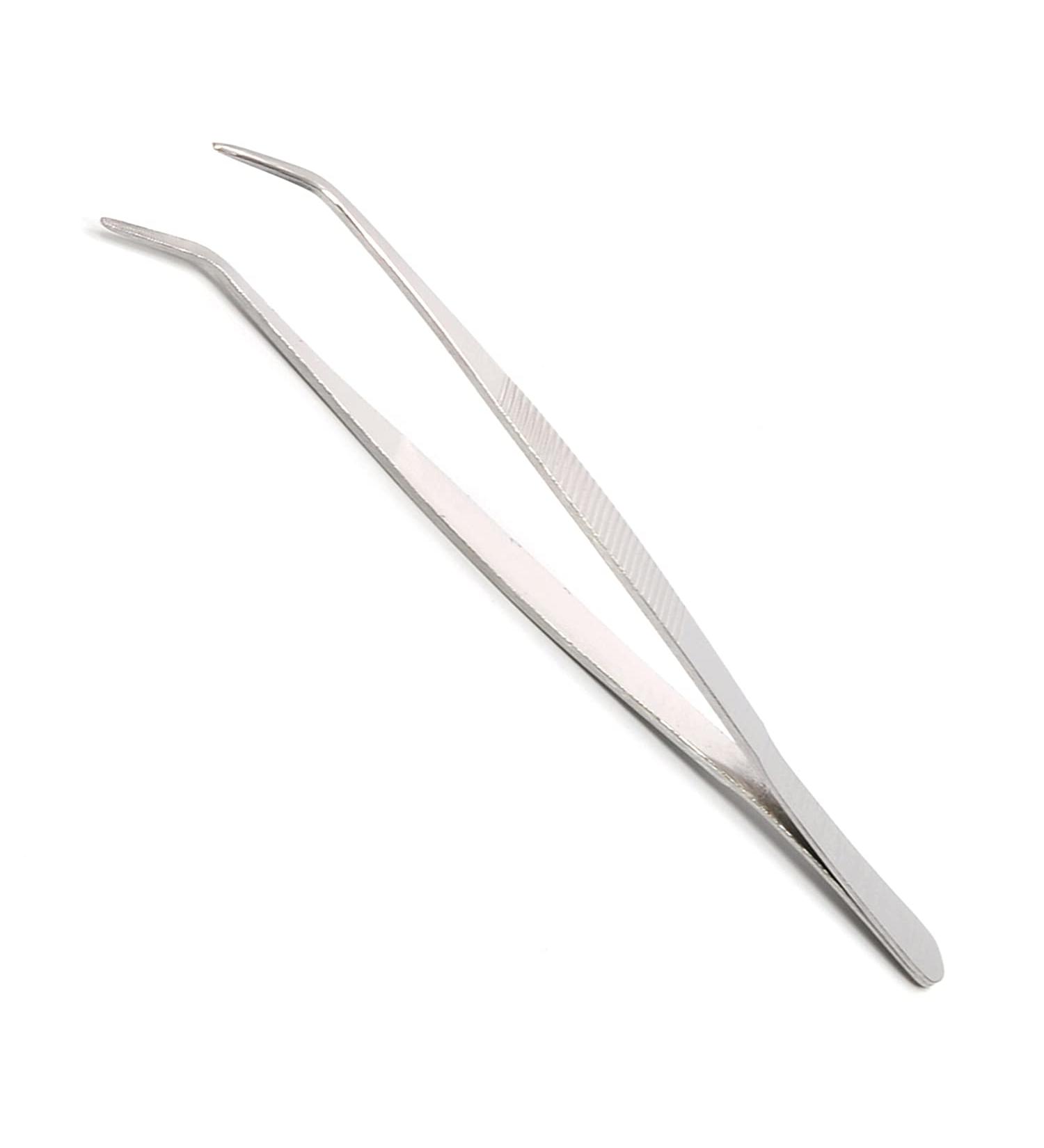 200mm Hegebeck Stainless Steel Curved Tweezers | Ingrown Hair & Splinter Remover | Multi-Purpose Beauty Tool for Facial & Plants - 1pc - Buy Online on GoSupps.com